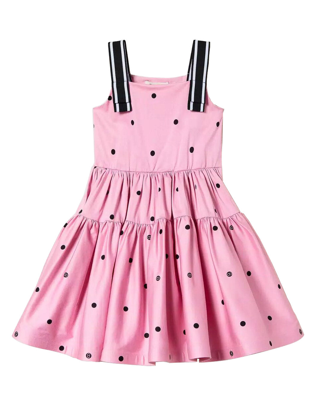 Twinset girls’ short polka-dot dress with flounces