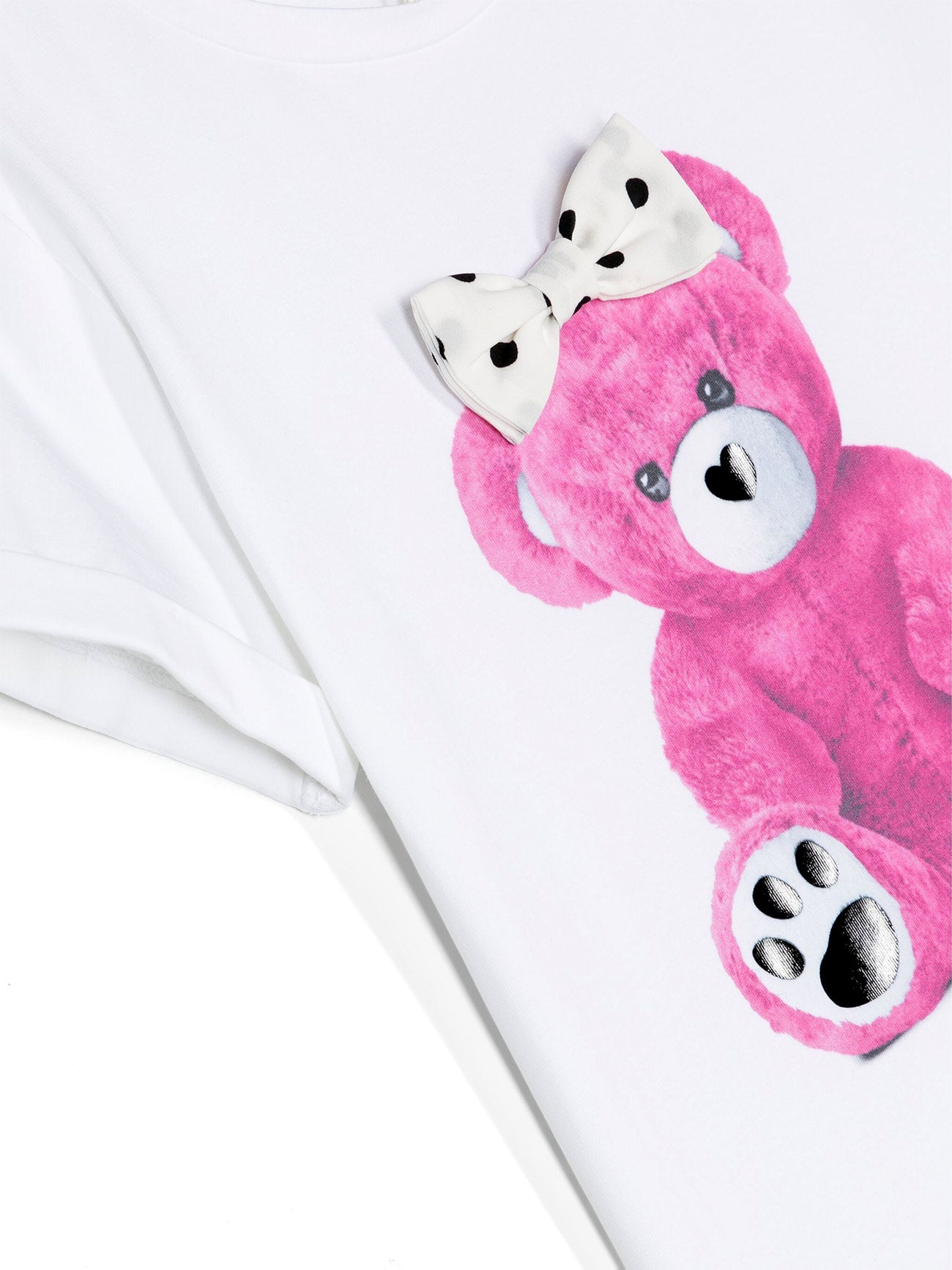 Twinset T-shirt with bow and teddy bear-print