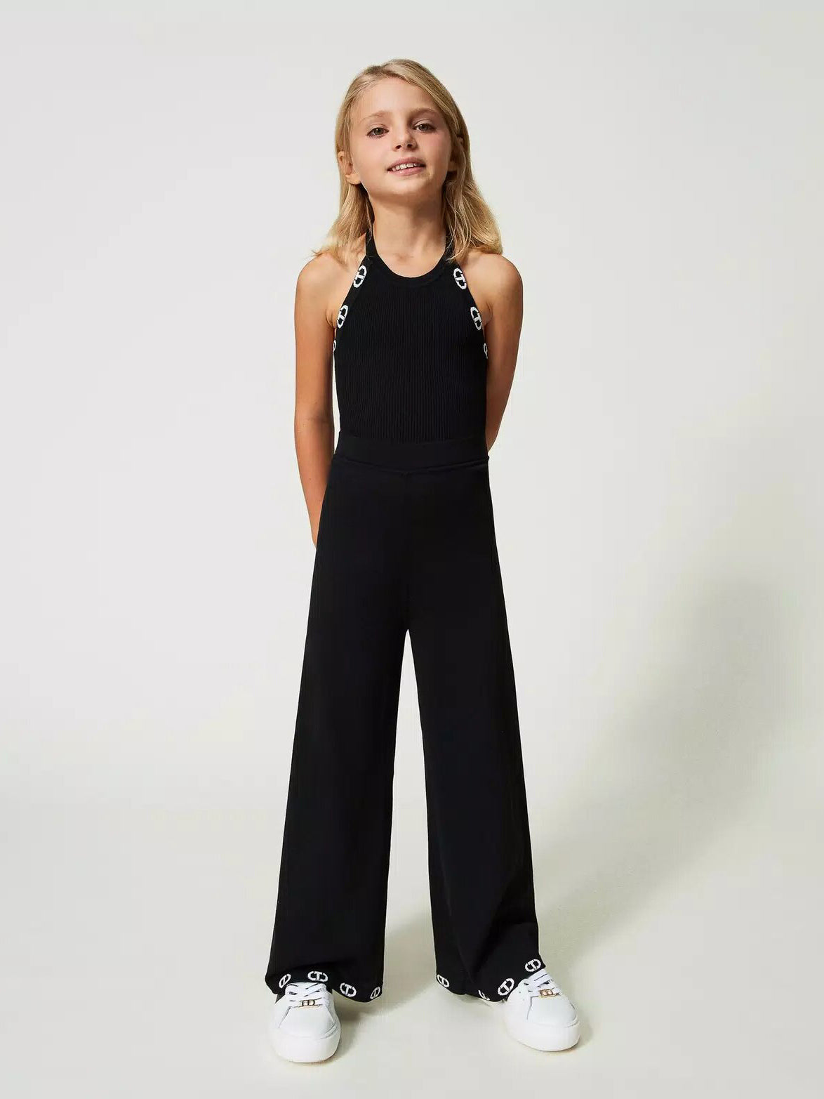 Girl's jumpsuits with jacquard logo