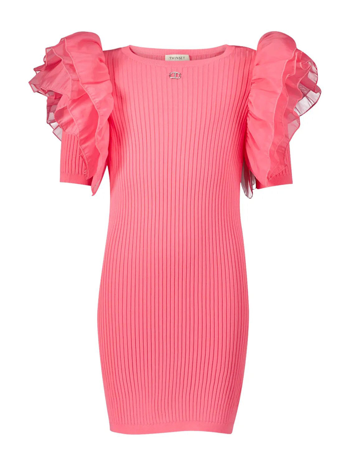 Twinset Pink dress with organza sleeves