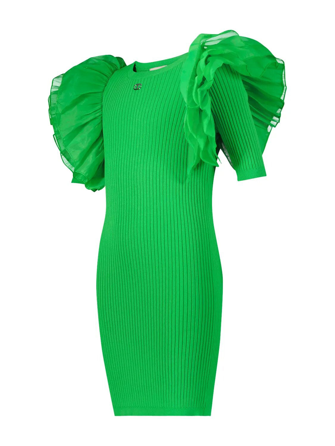 Twinset Πράσινο φόρεμα με μανίκια οργάντζα