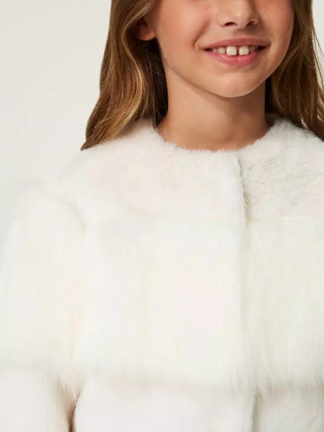 TWINSET Girl's Faux fur jacket - 232GJ2030 Cream