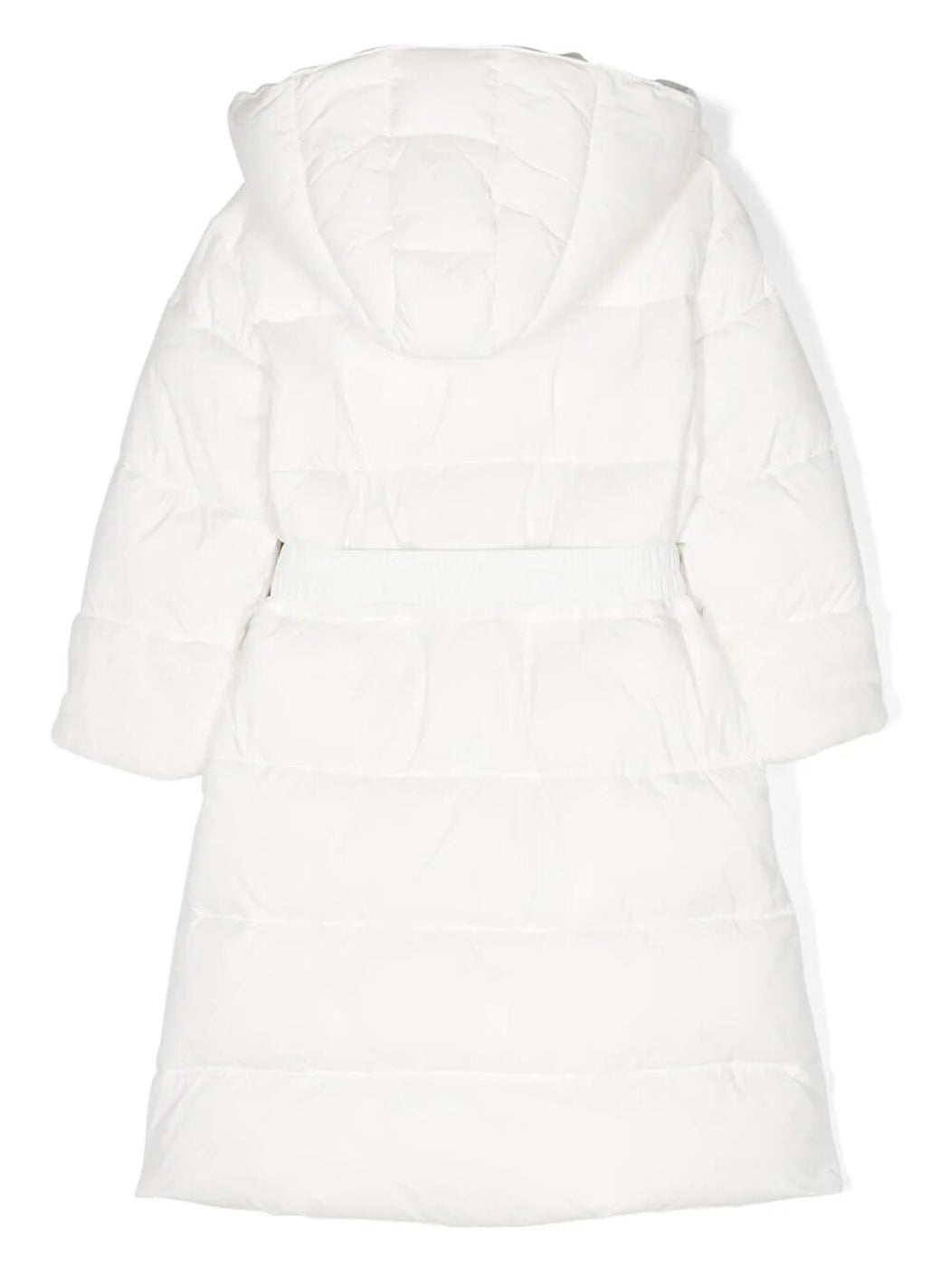 TWINSET Long puffer jacket with faux fur - 232GJ2111 White