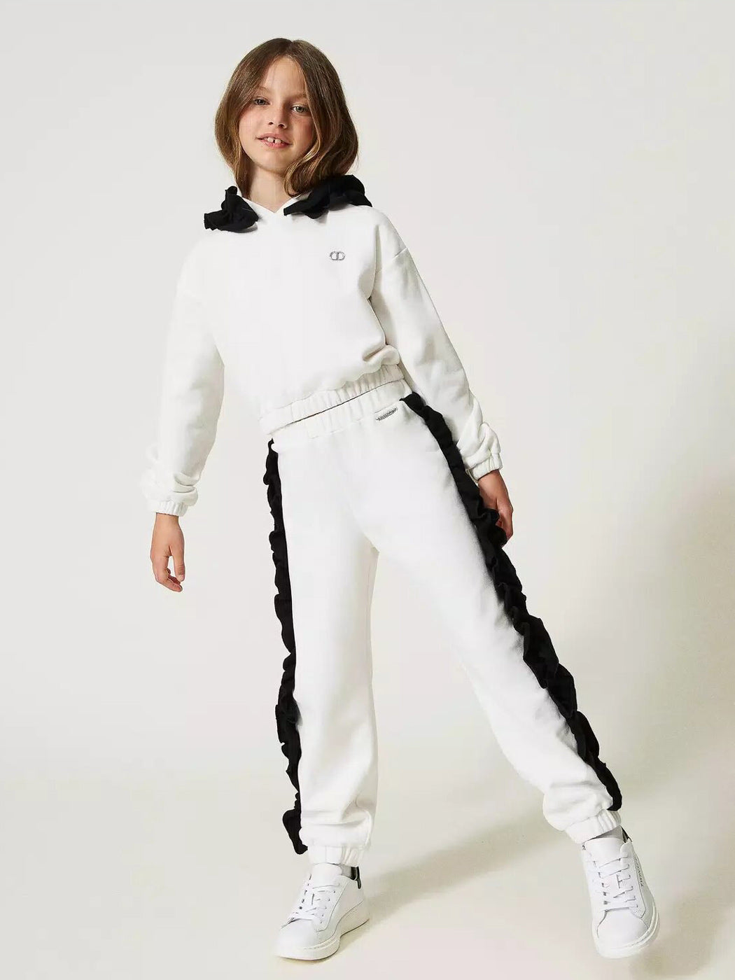 TWINSET Girl's cotton plush fabric trousers-232GJ2433 white