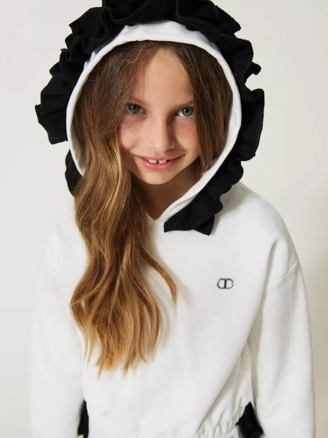 TWINSET Girl's sweatshirt with ruffles-232GJ2432 white
