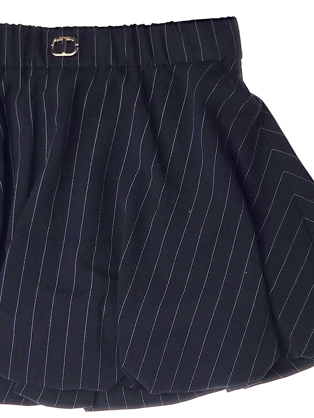 Twinset - Girls' pinstripe skirt with with Oval T logo