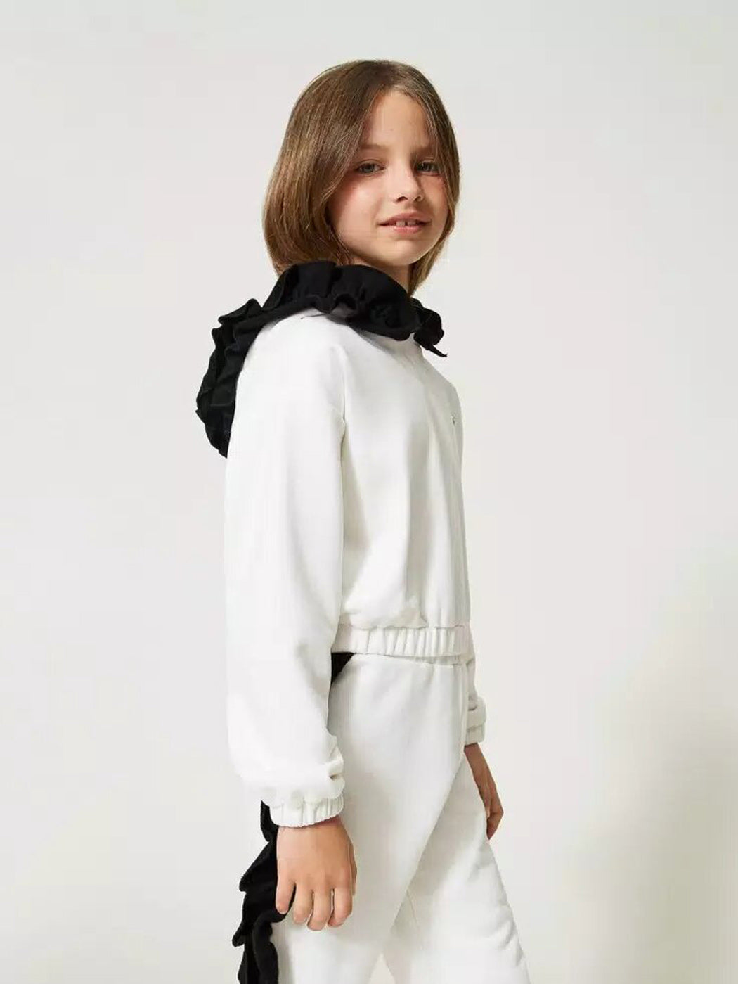 TWINSET Girl's sweatshirt with ruffles-232GJ2432 white