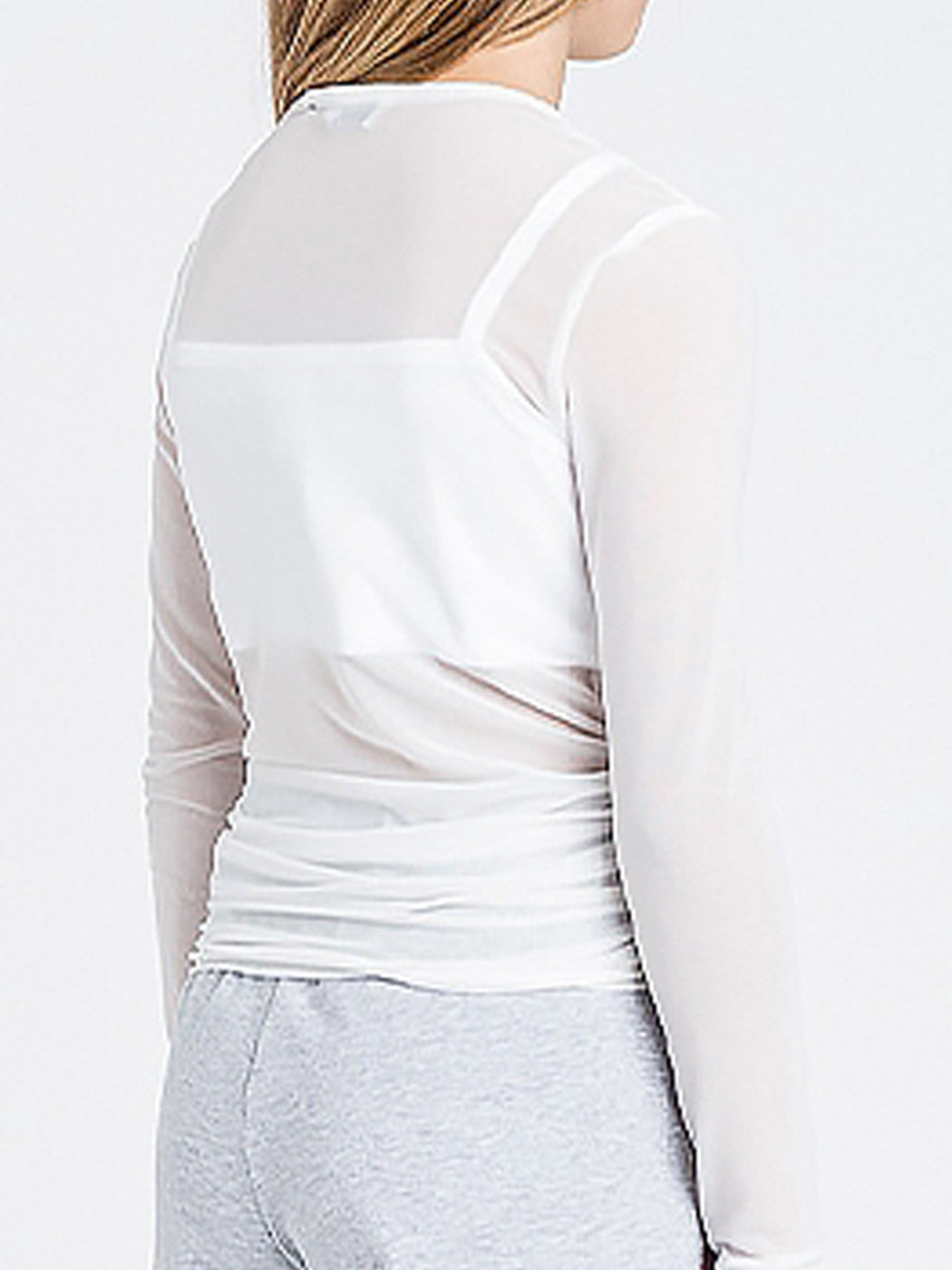 Twinset - Knit sheer blouse with Cropped top for girls