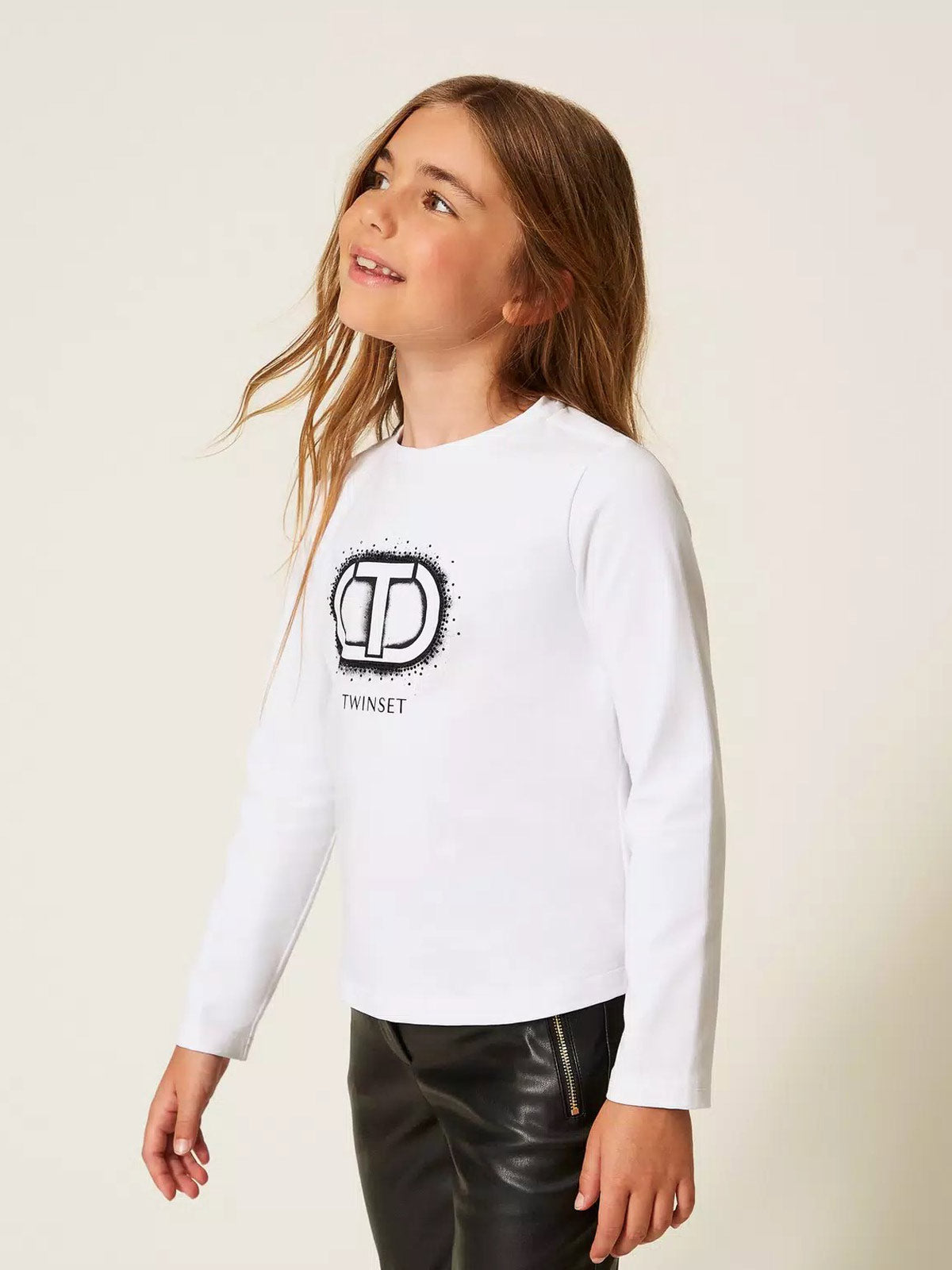 Twinset- Κοριτσίστικη μακρυμάνικη μπλούζα με λογότυπο
