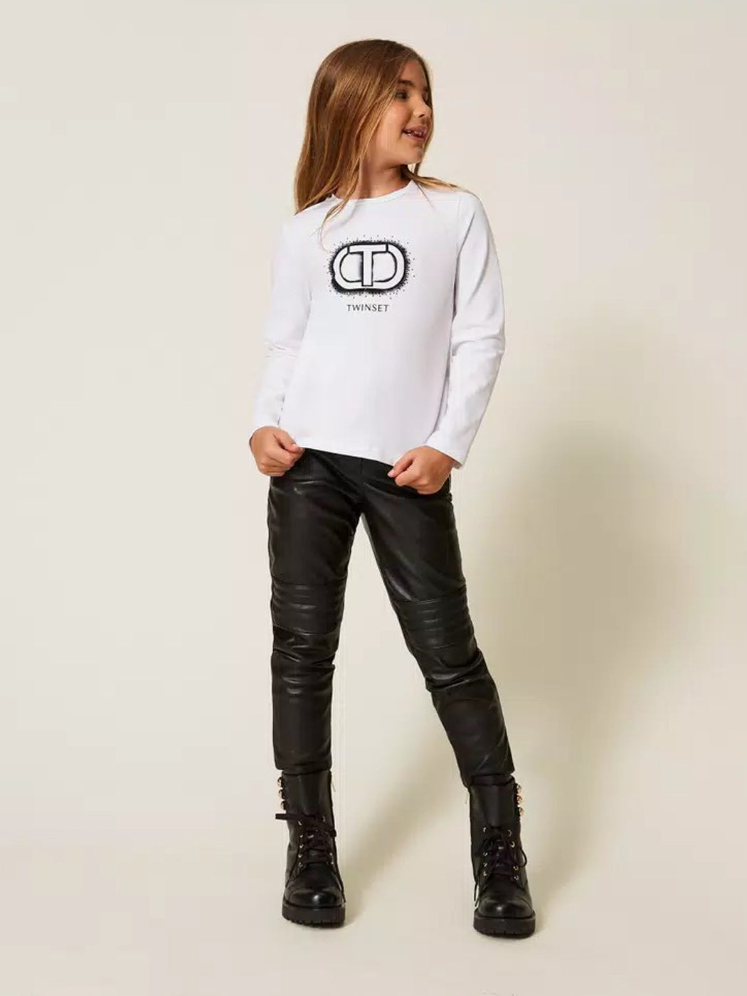 Twinset- Κοριτσίστικη μακρυμάνικη μπλούζα με λογότυπο