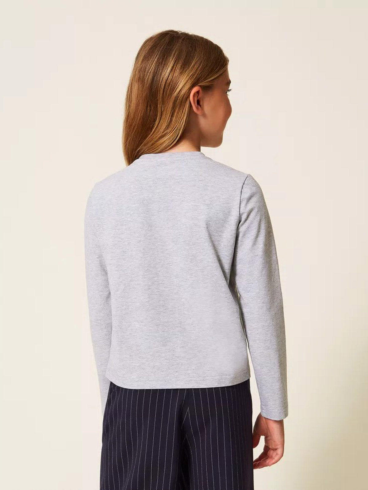 Twinset - Girl's T-shirt with print and rhinestones