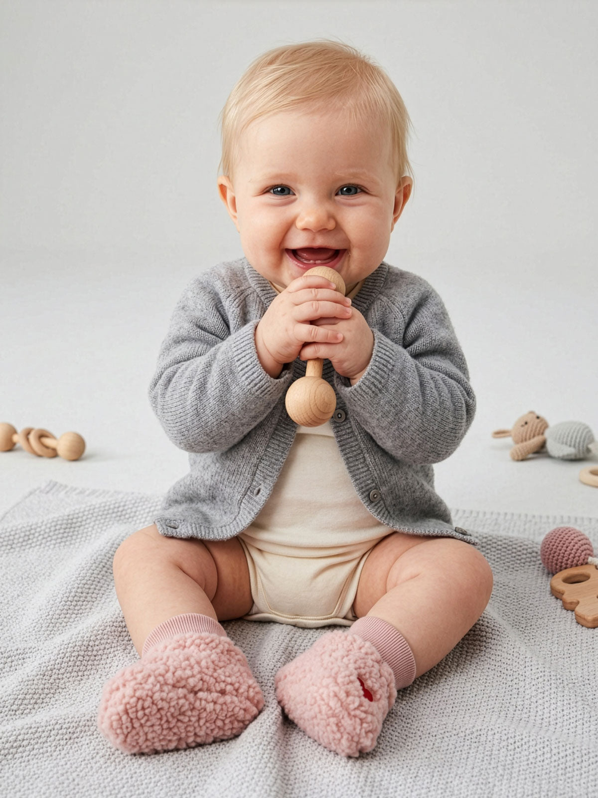 Molo Pink baby booties UMUT-7W26U101