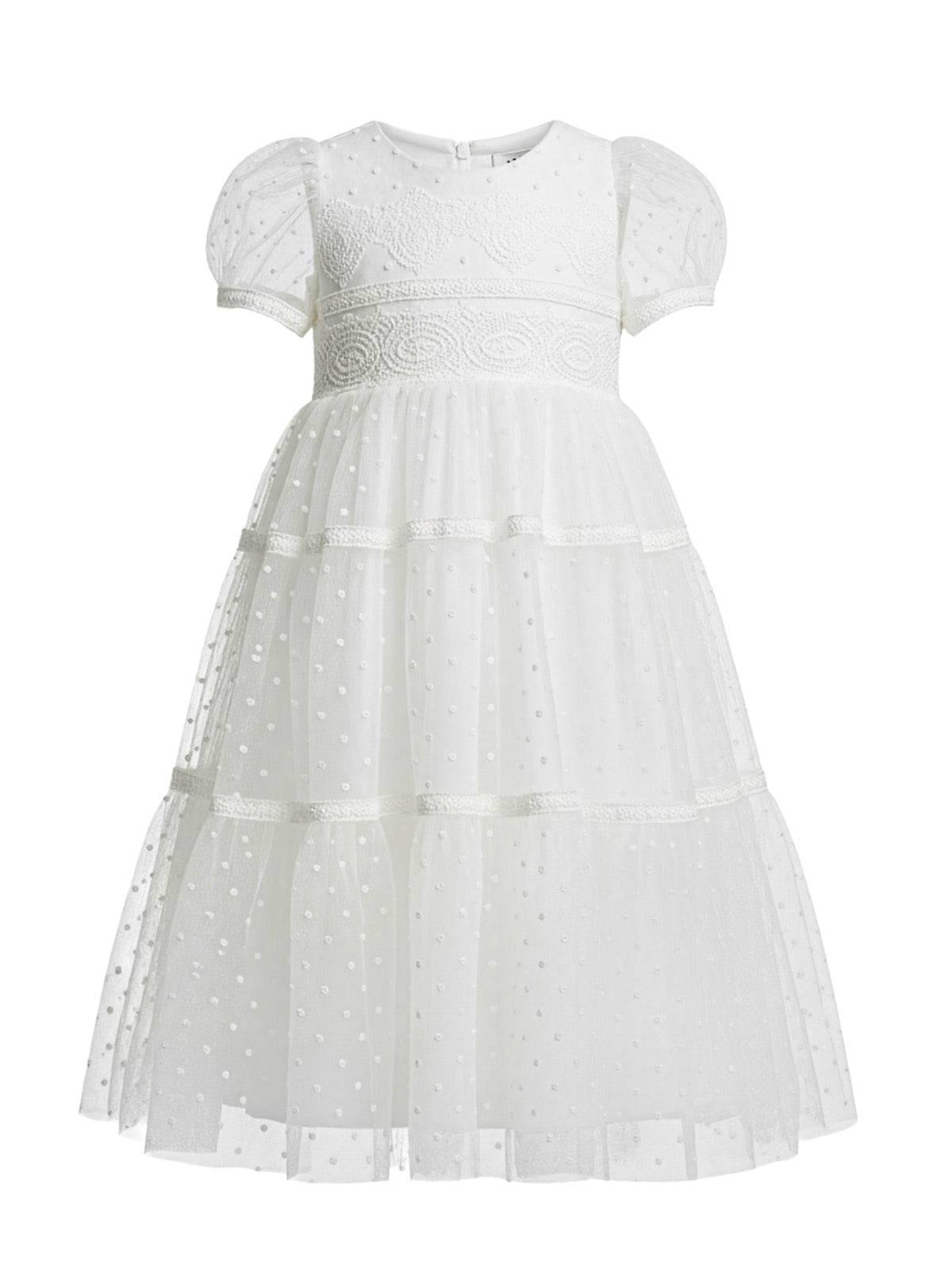 Girl's Polka dot dress with lace - ZENEVIEV