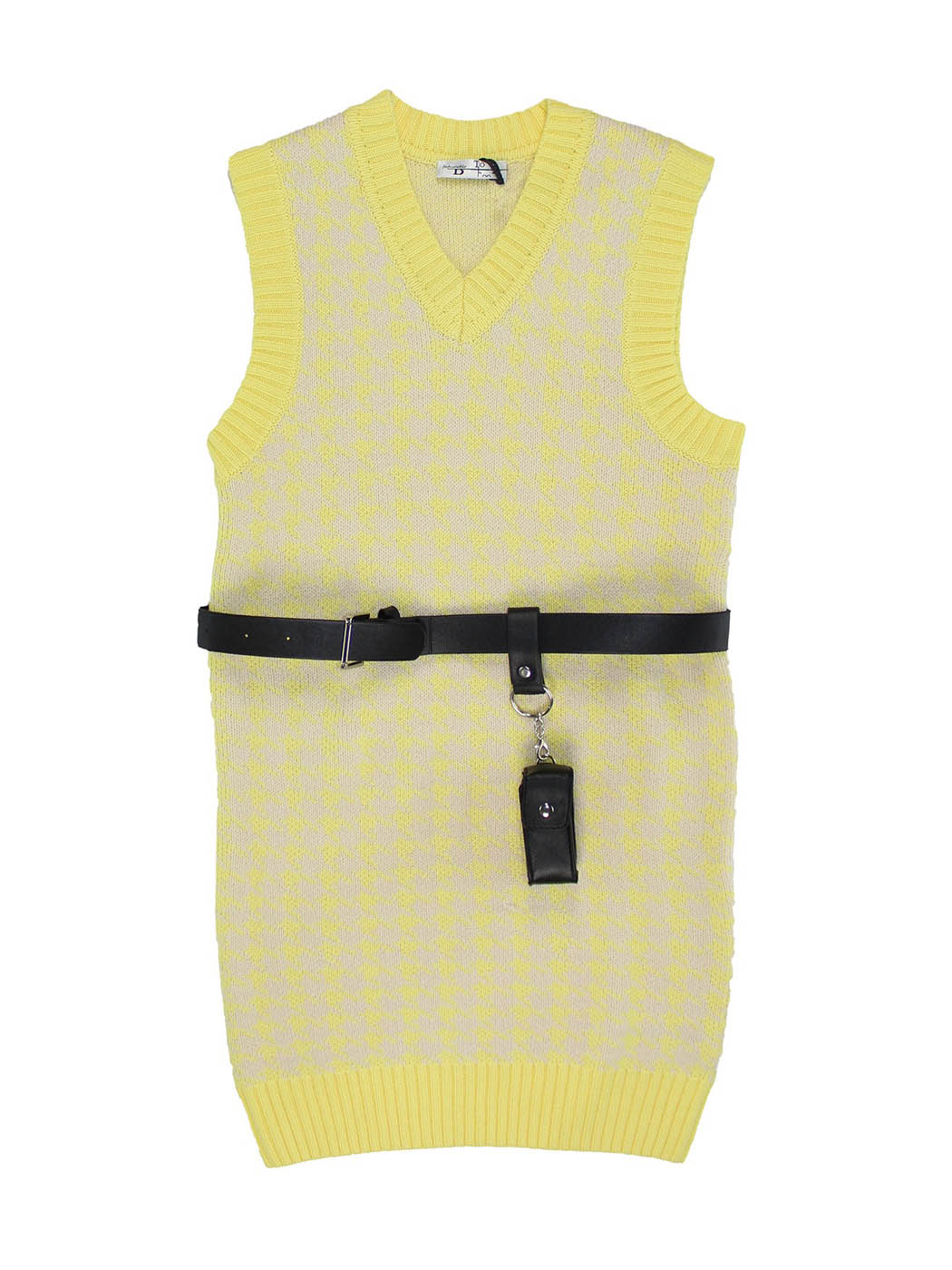 Girl's knitted vest dress - TBT1351 Yellow