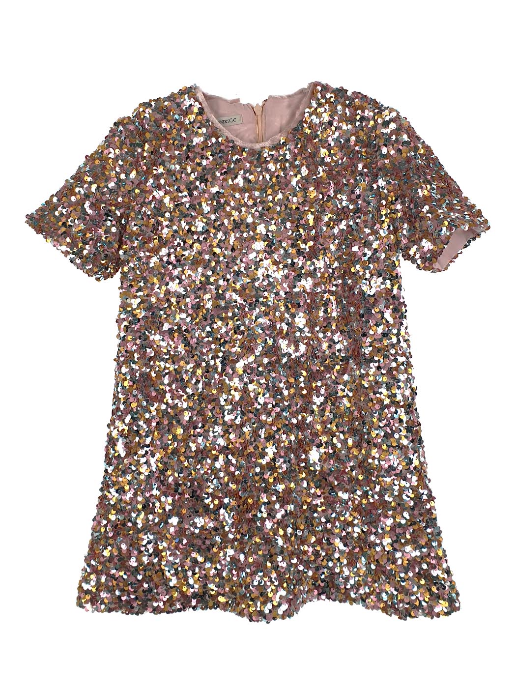 Girl's dress with payette sequin - JORDYN Pink