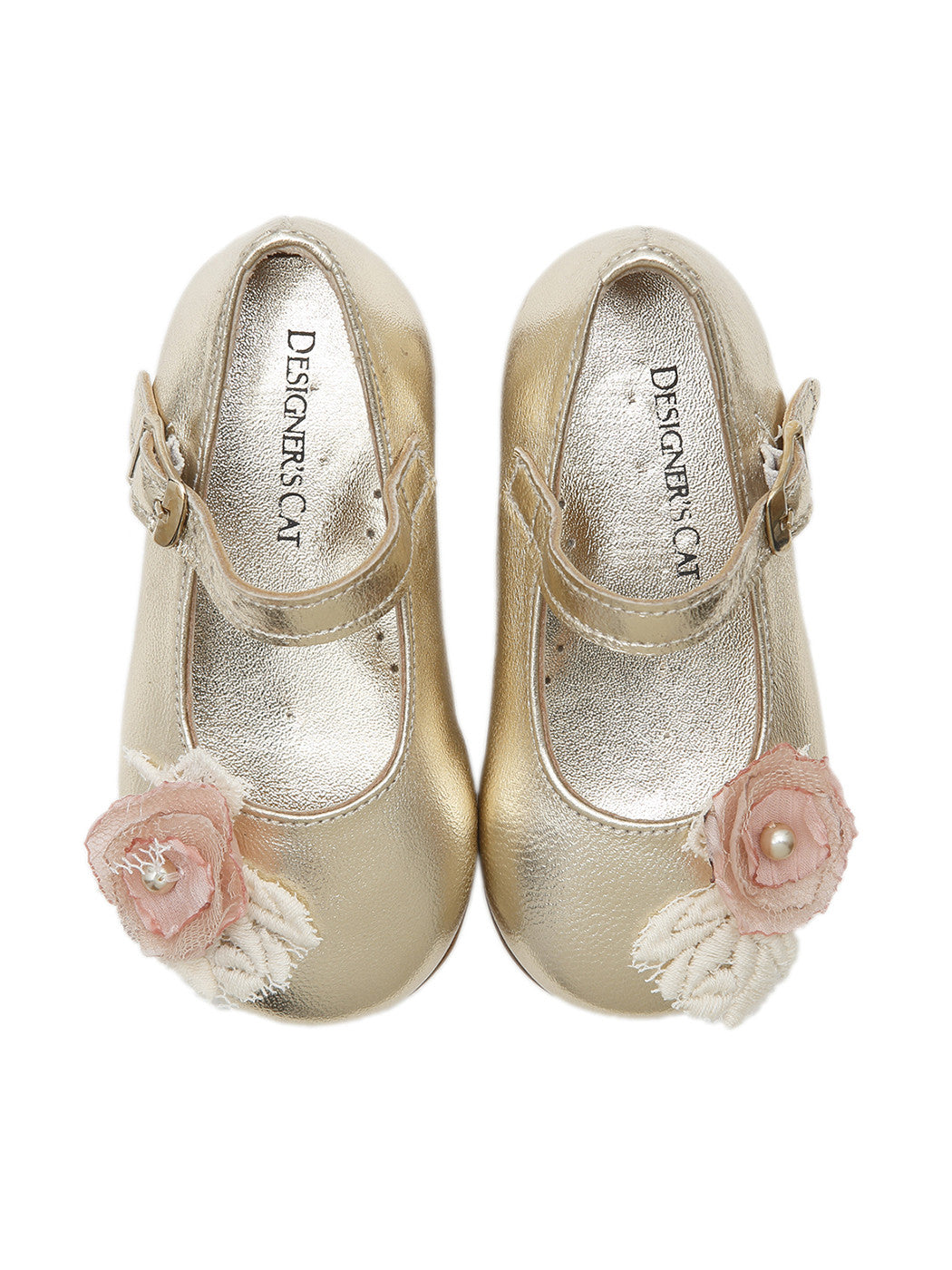 Baptismal baby Girl's shoe Ballerina-ANABEL Gold
