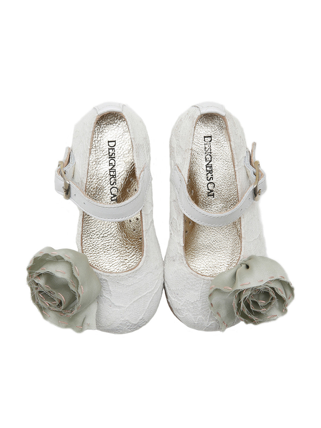 Baptismal baby Girl's ballerina shoe - CALA White