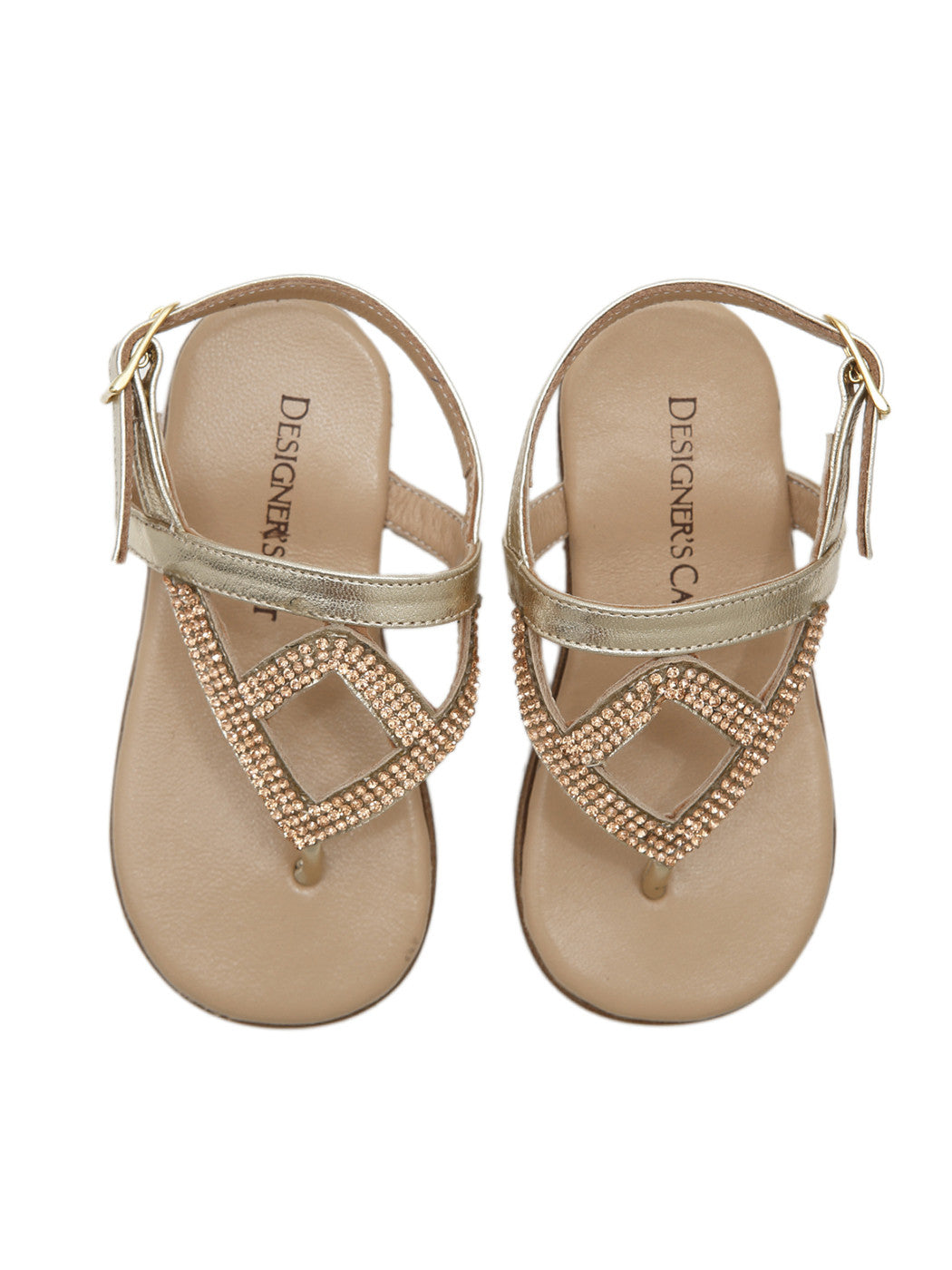 Baptismal Baby sandal for girl - AGNES Gold