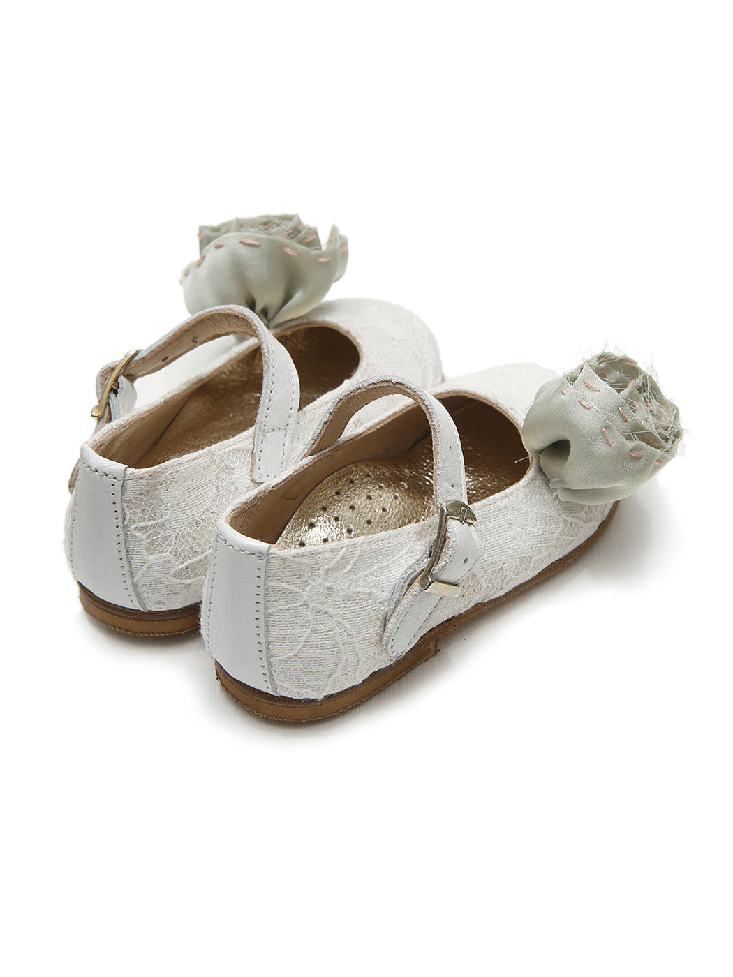 Baptismal baby Girl's ballerina shoe - CALA White