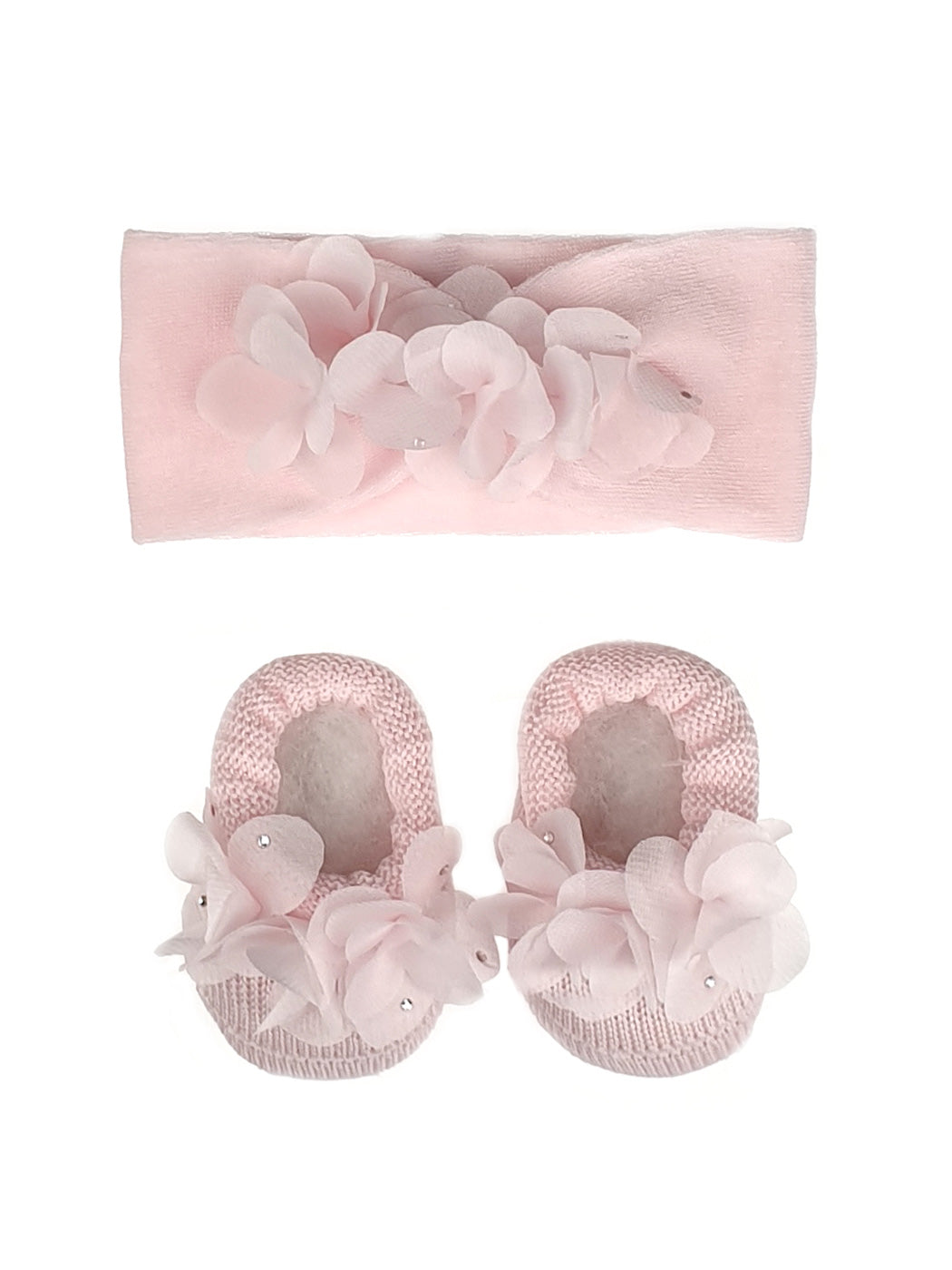 STORY LORIS - Baby Girls pink Headband & Booties Gift-21162H