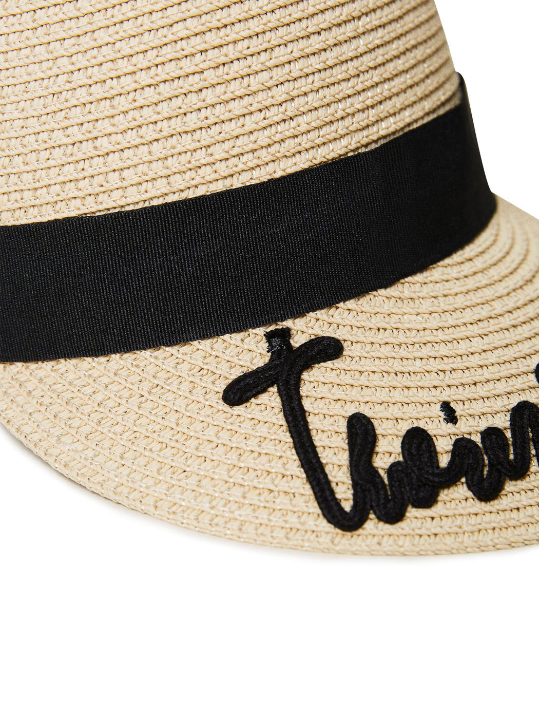 TWINSET Girl's Straw hat with logo - 231GJ4760 Beige