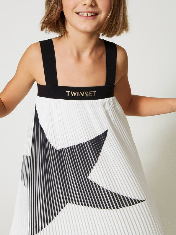 TWINSET Girl's Pleated georgette skirt-dress-231GJ213C