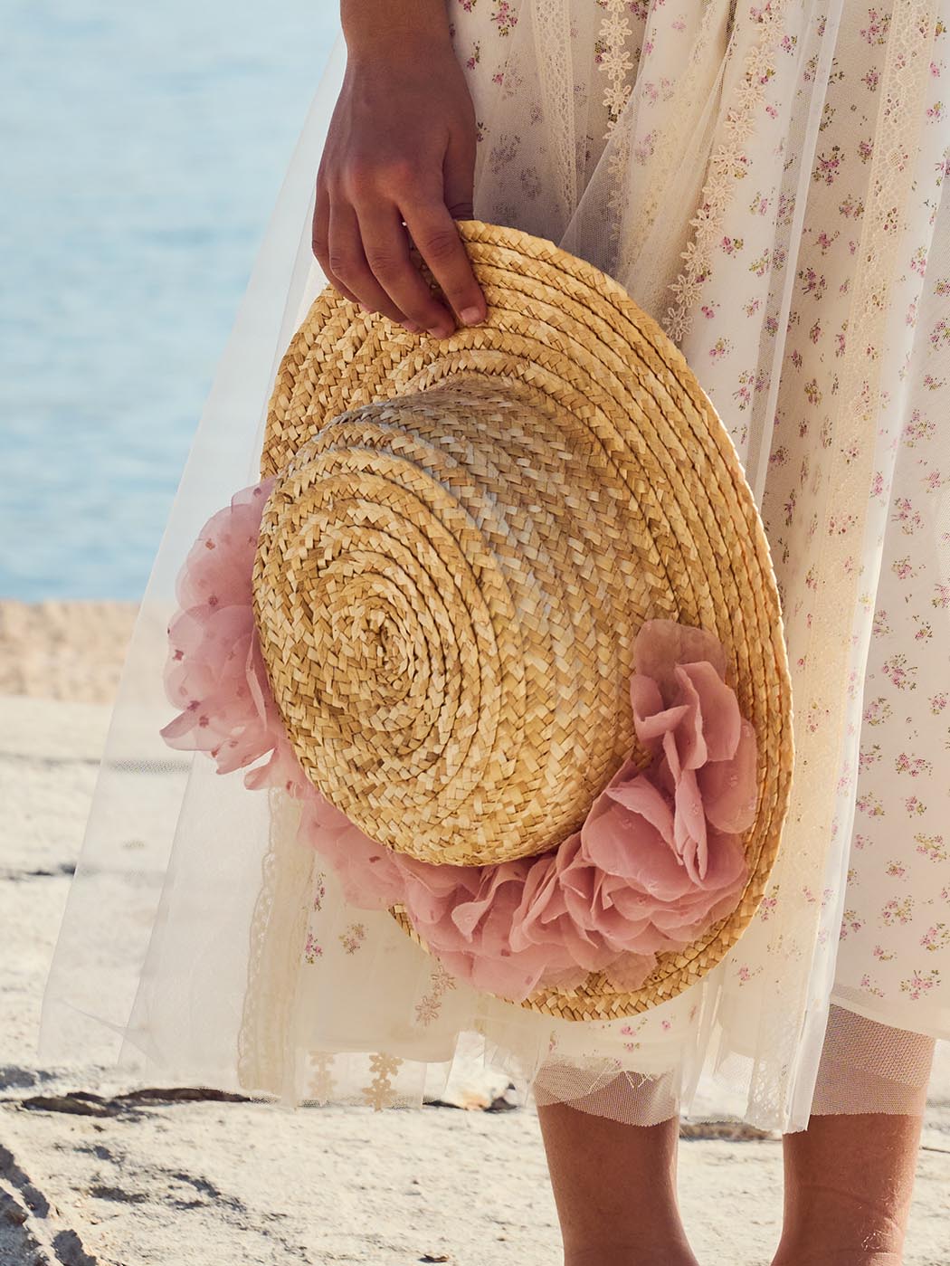 Girl's Handmade Hat with flowers - VIVIENNE