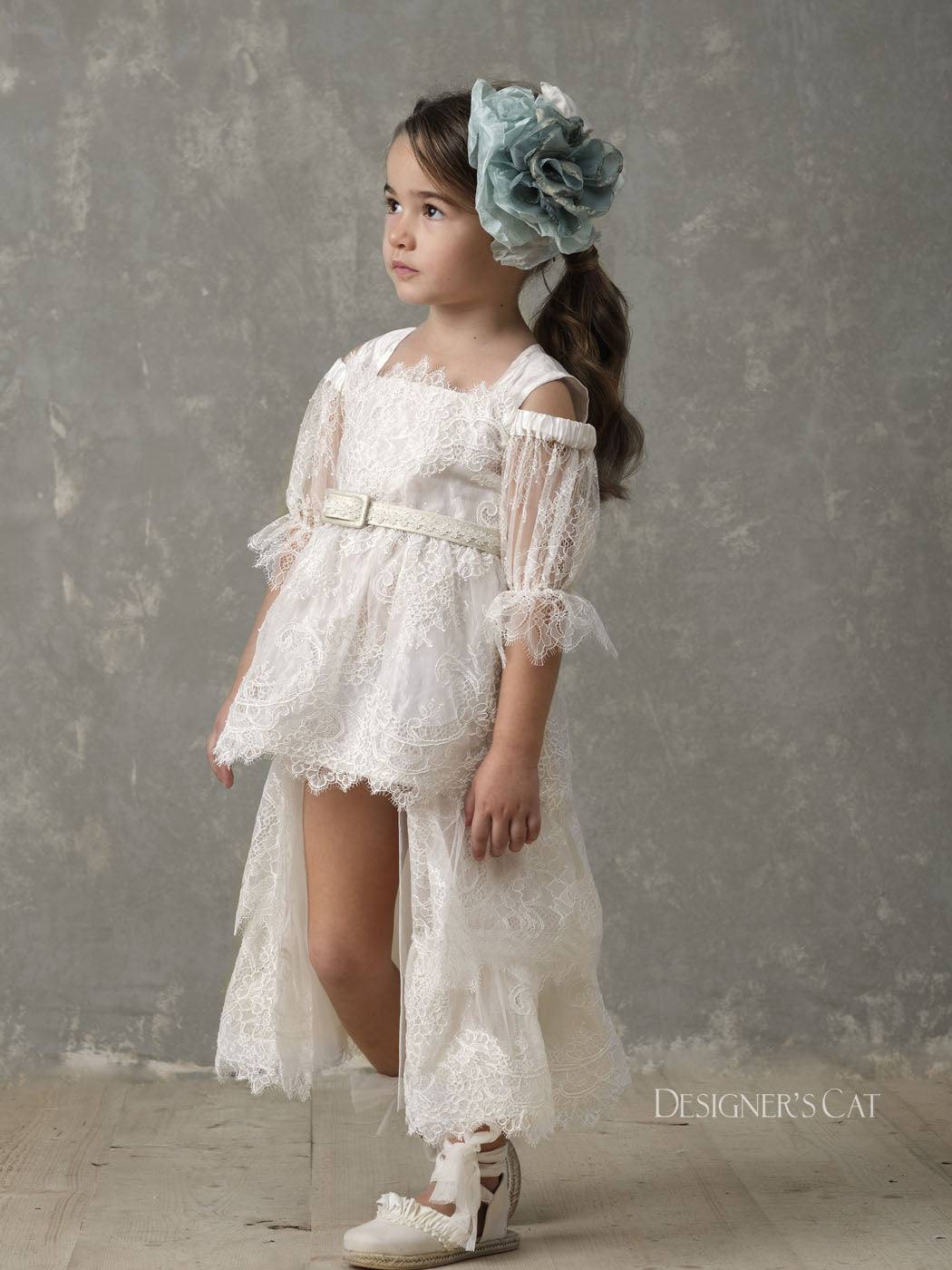 Baptism Girl's Lace Dress - AMFITRITI