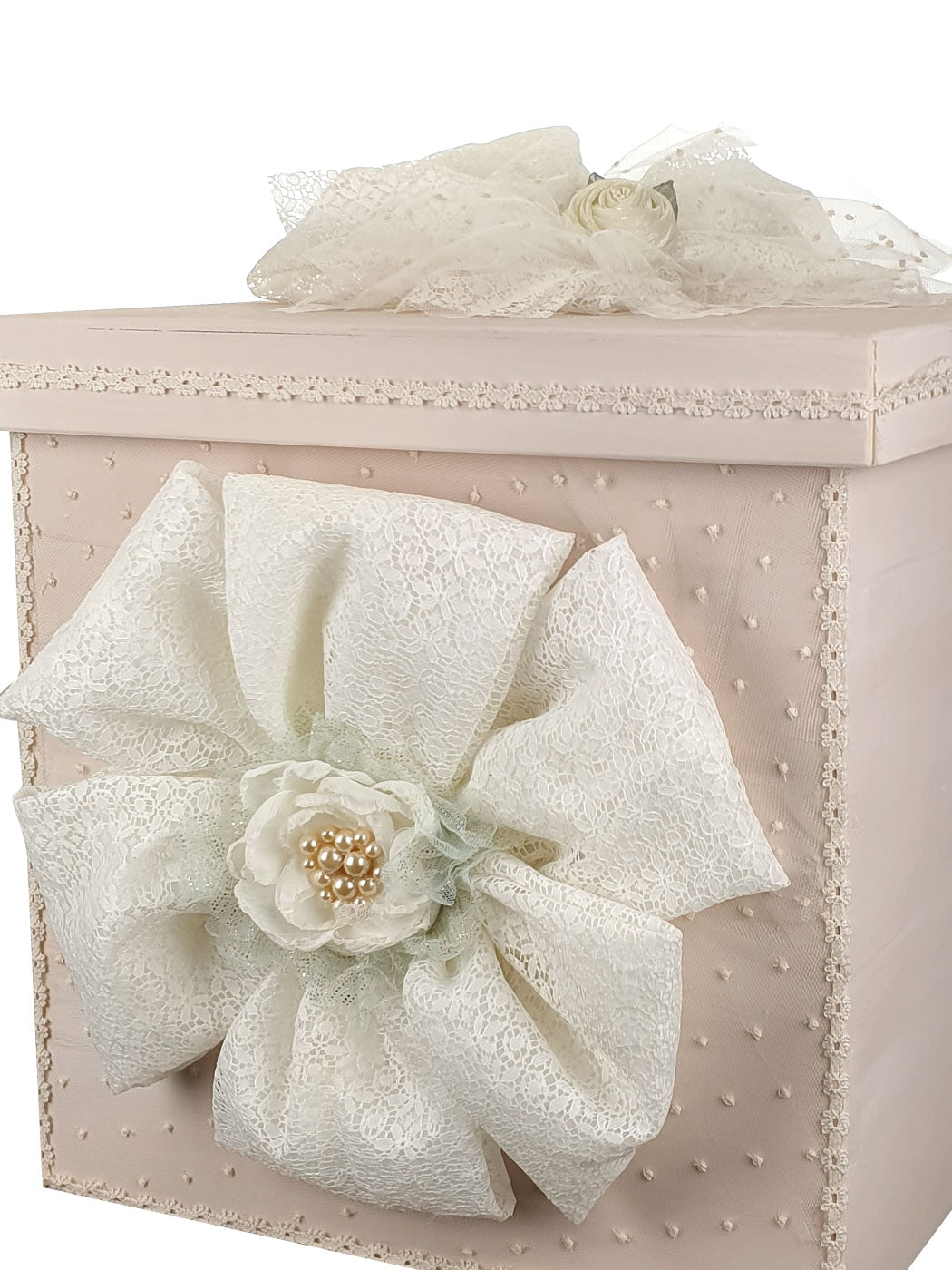 Baptism box with bow of lace - HARIS