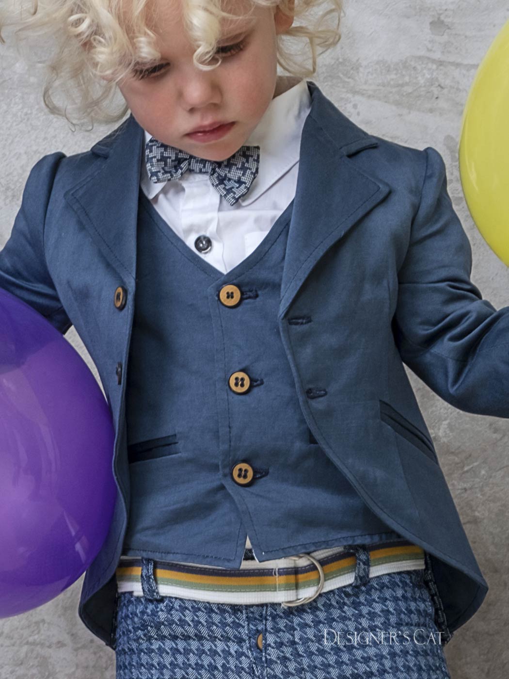 Baptism Outfit for boy set 6pcs - CASTOR Blue