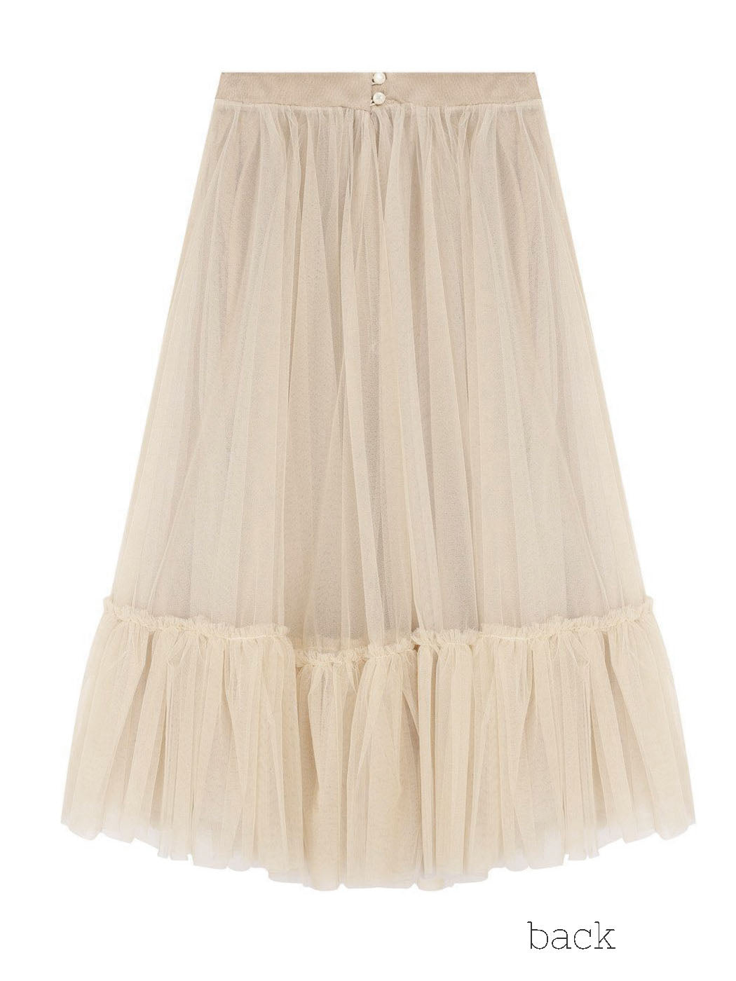 Long tulle Skirt for girl beige - OCEANIS