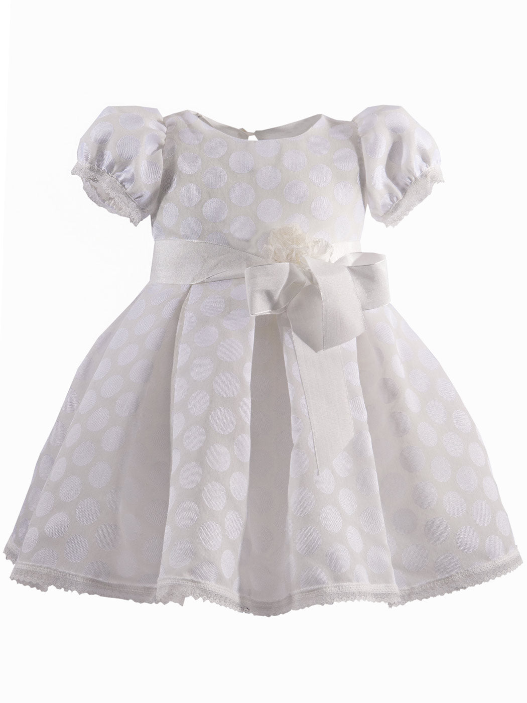 Baby's dress with big dots - COLLETE White