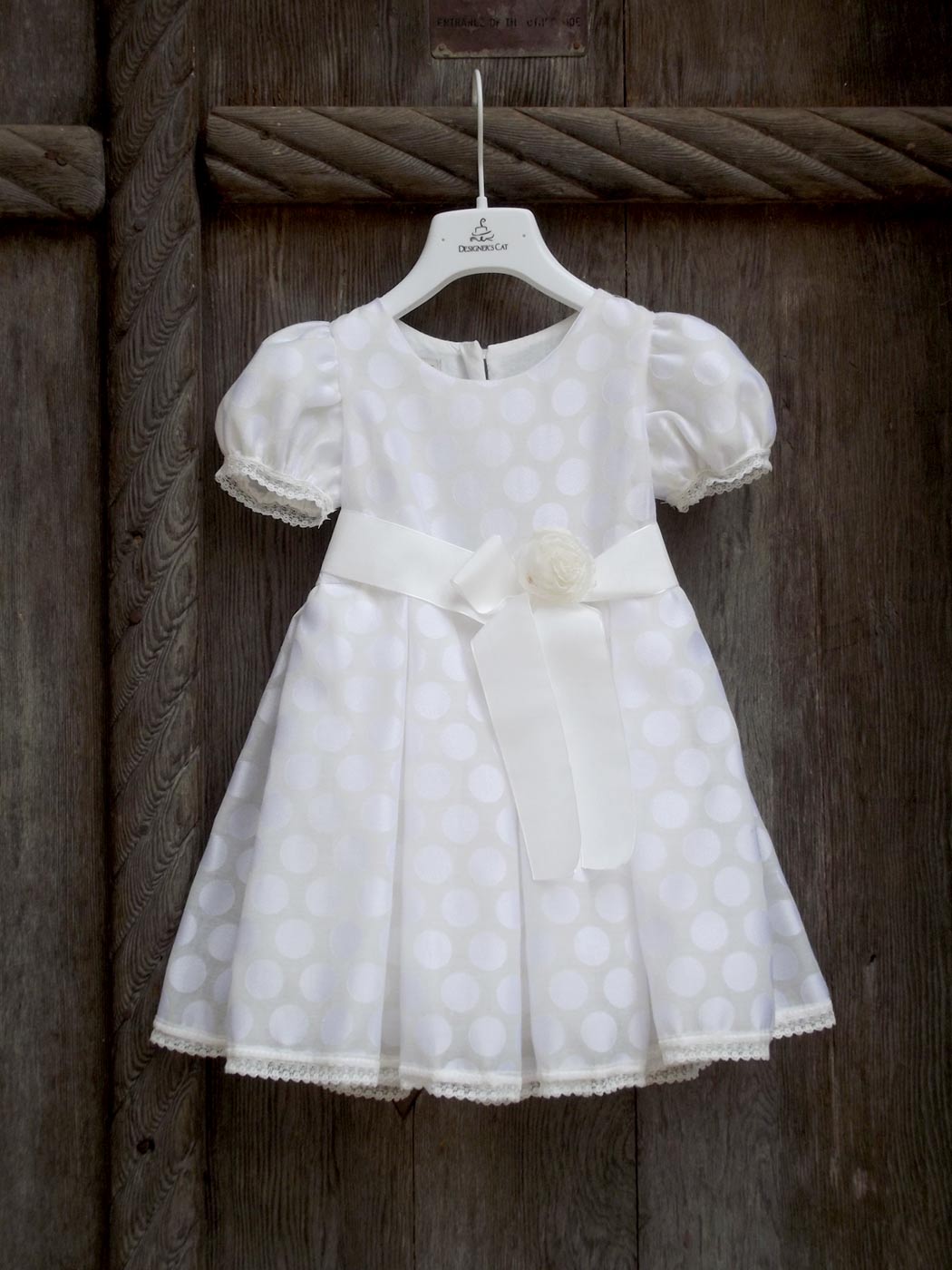 Baby's dress with big dots - COLLETE White