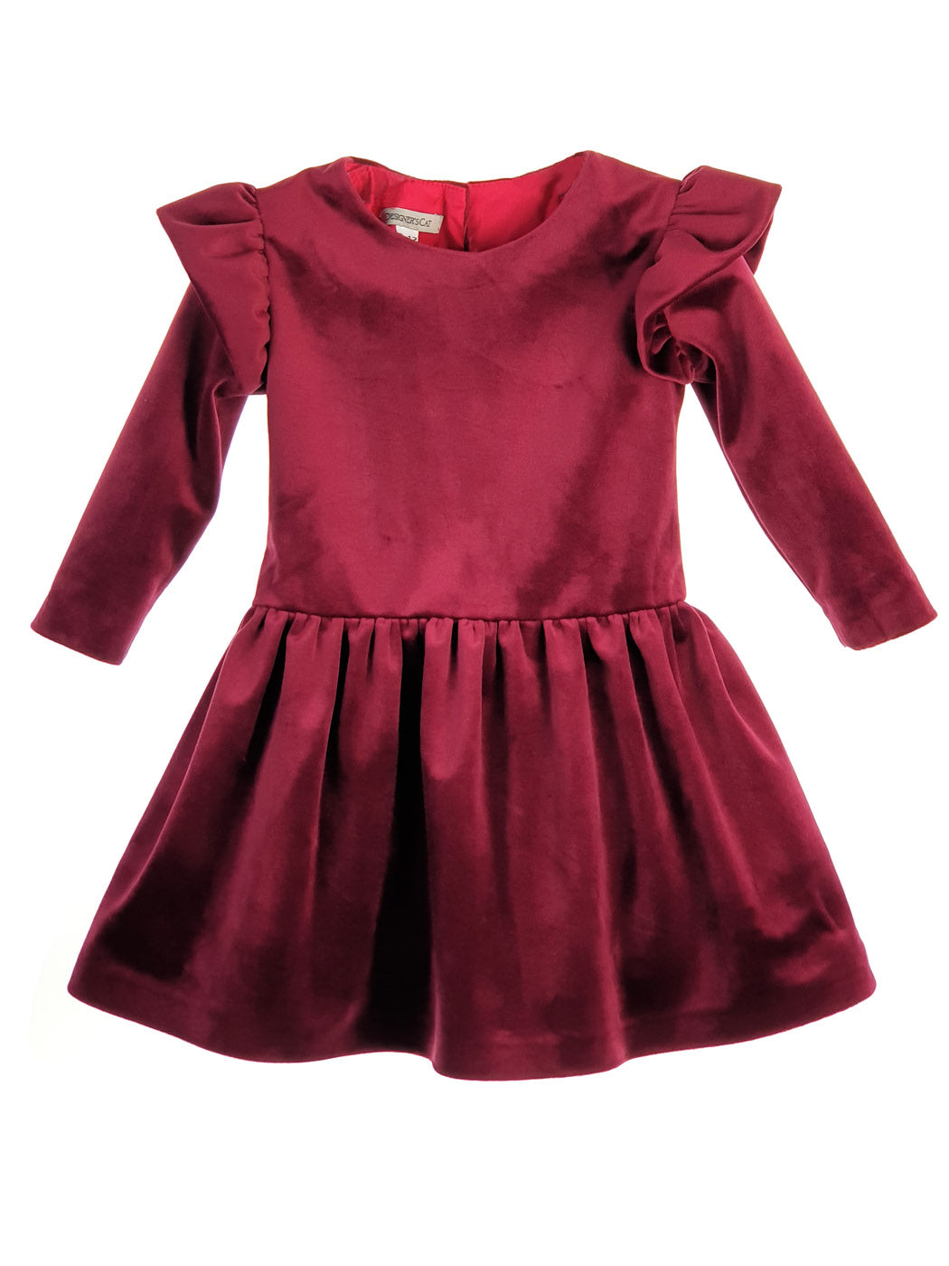 Baby's Velvet dress - BURGUNDY Red