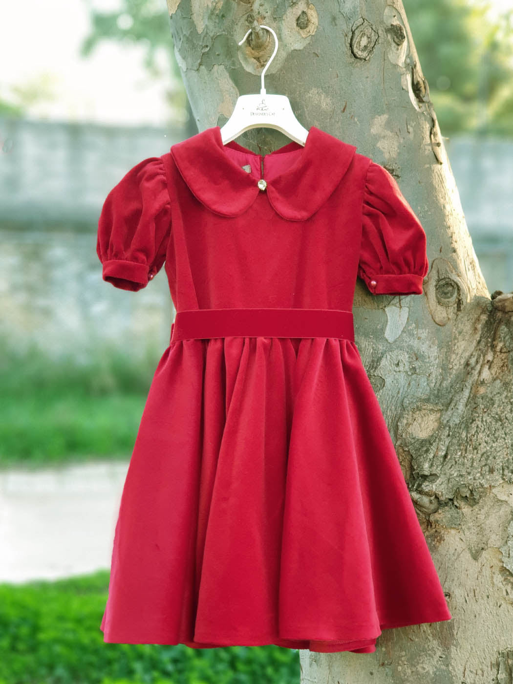 Girl's Velvet dress - Red Velvet