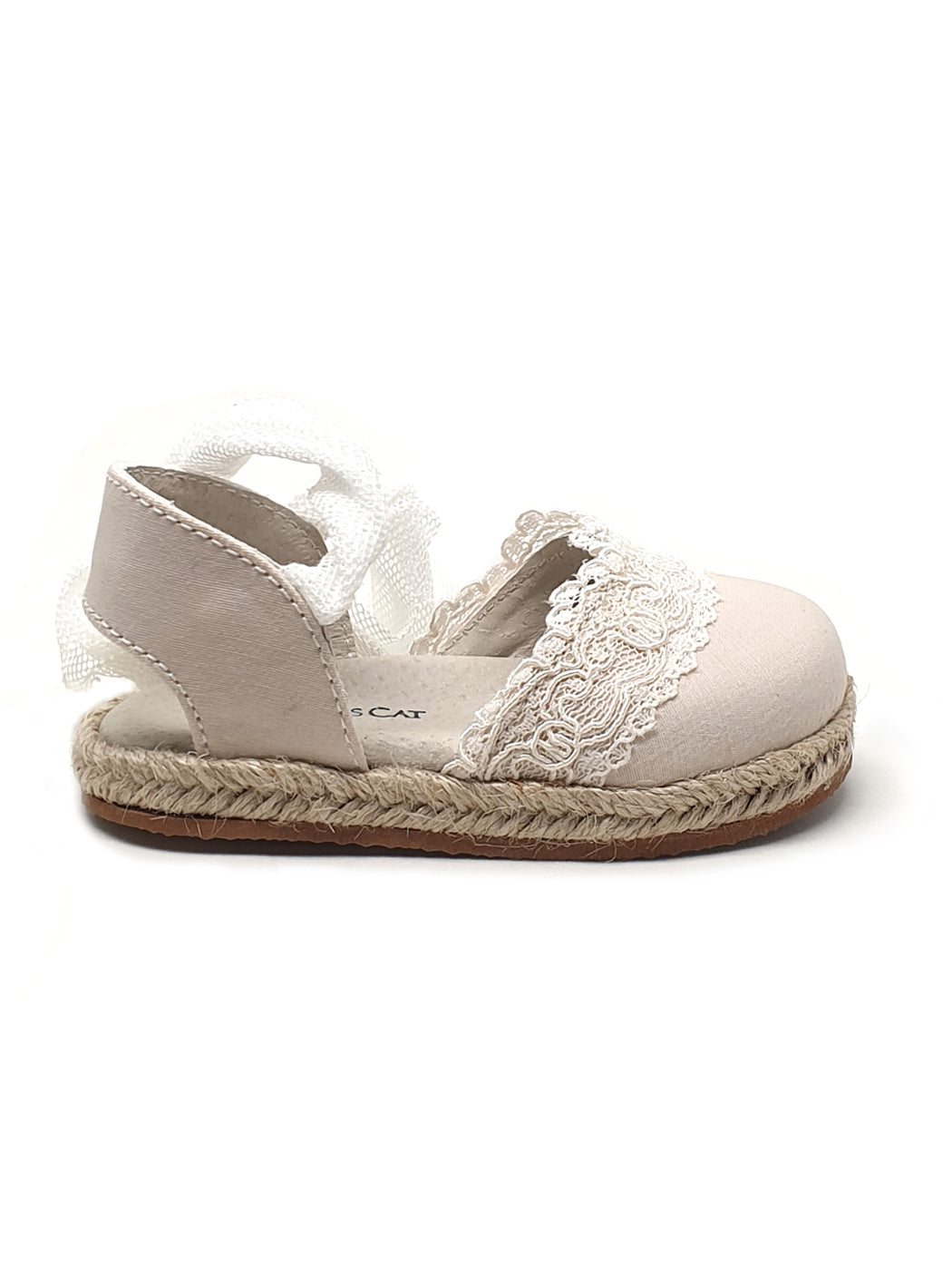 Baptismal Baby shoe Espadrille for girl - VEDA pink