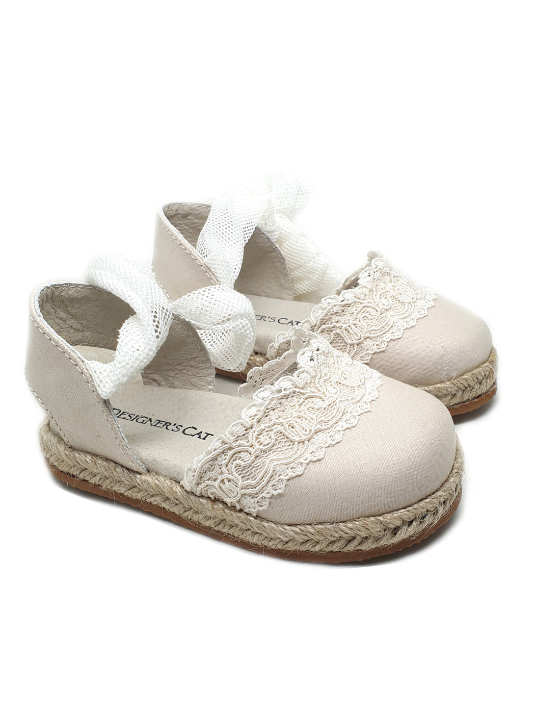 Baptismal Baby shoe Espadrille for girl - VEDA pink