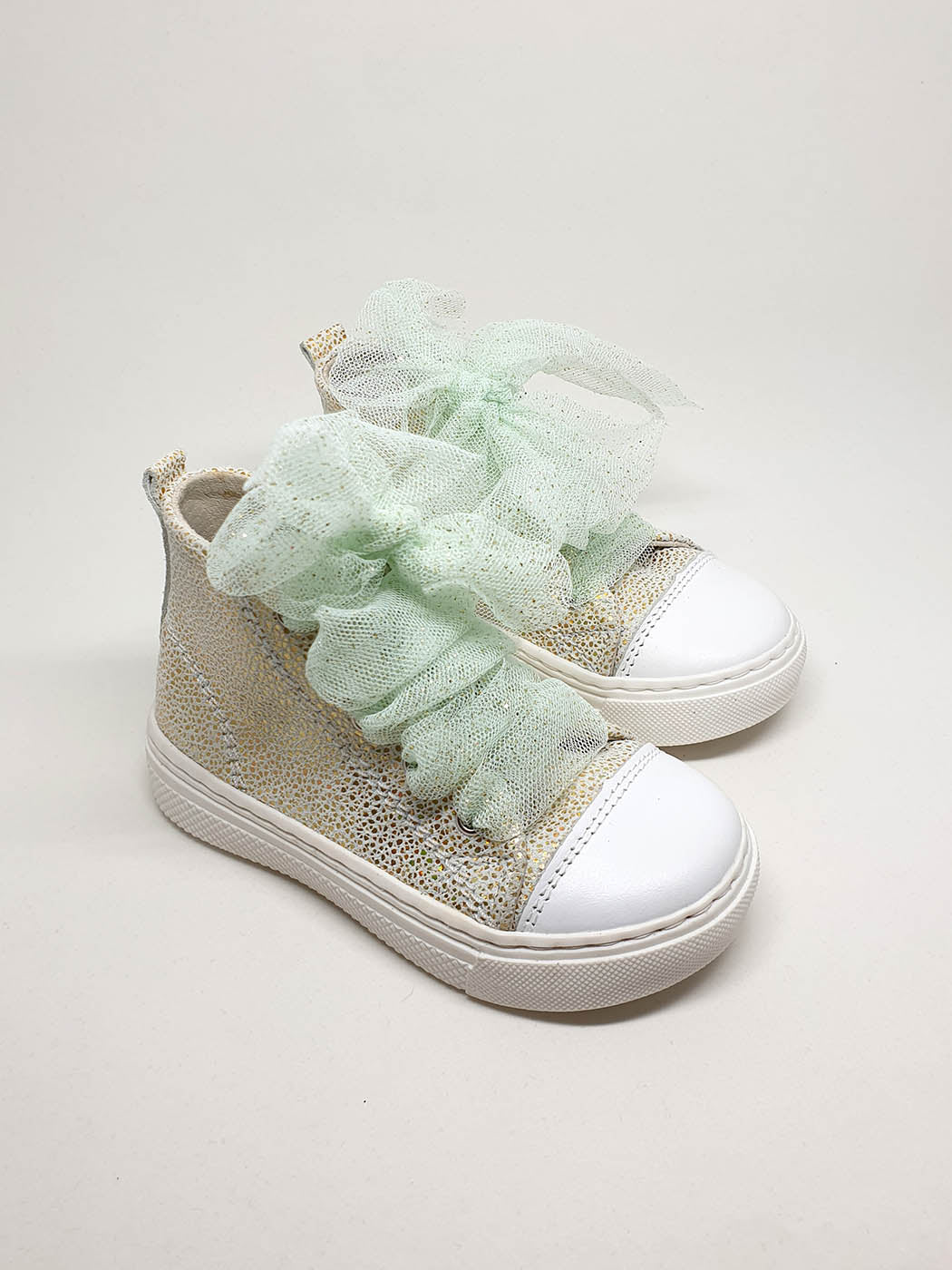 Baptismal Baby shoe bootie for girl - ALIVIA Gold