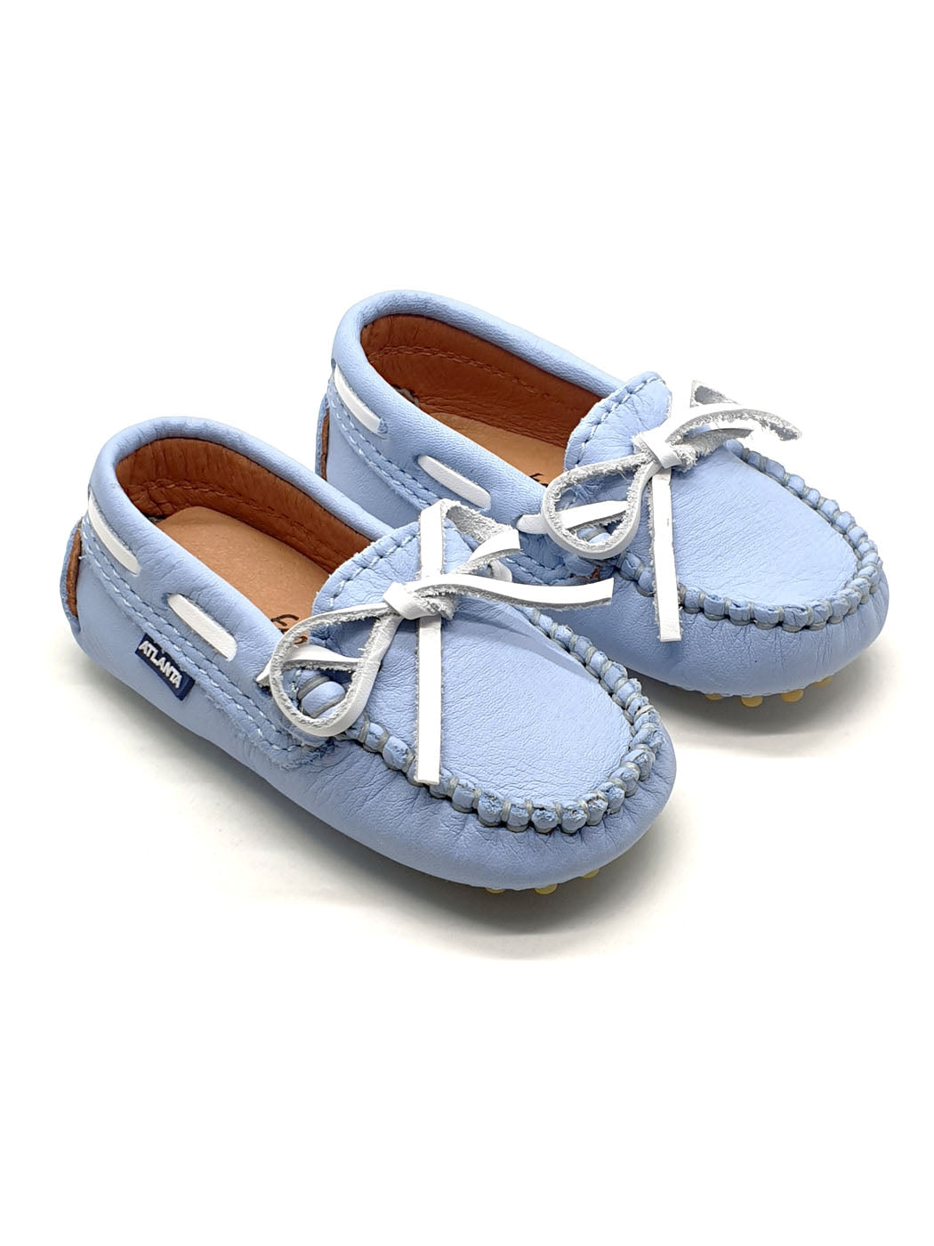 Atlanta Mocassin-Baby Shoes Moccasins Light Blue-001B002
