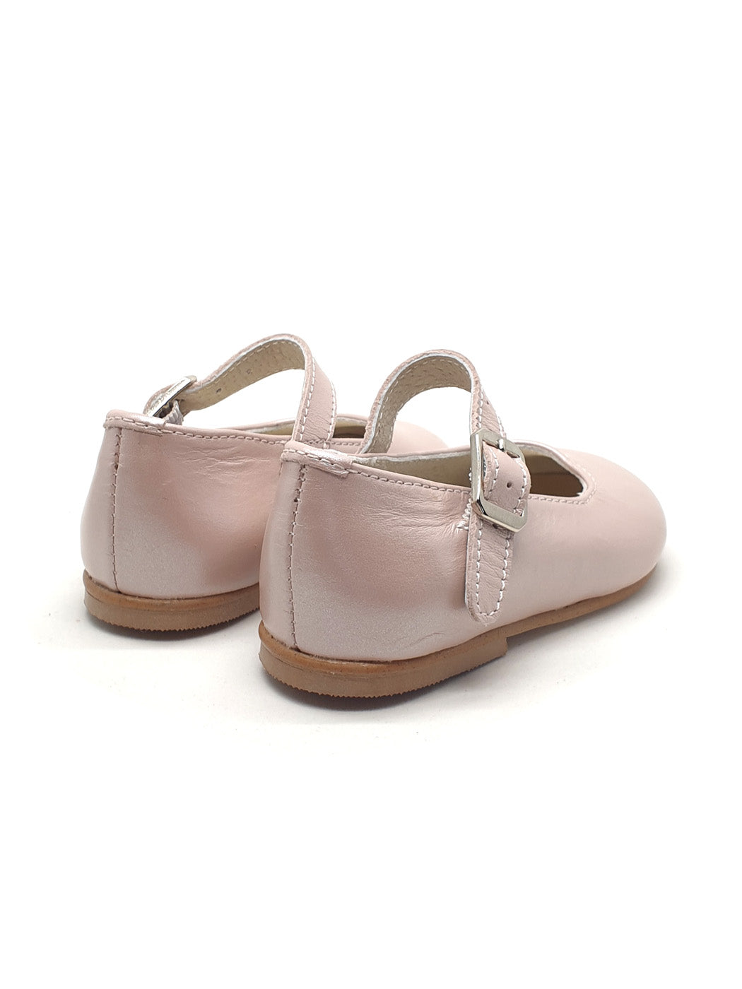 Baptismal baby Leather shoe for girl - BALLERINA Pink