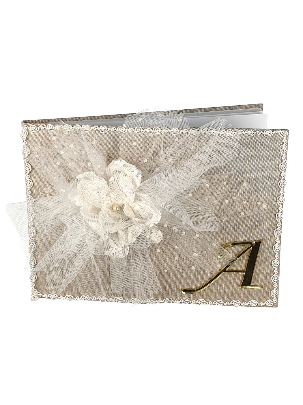 Christening wish Book with Lace & Tulle