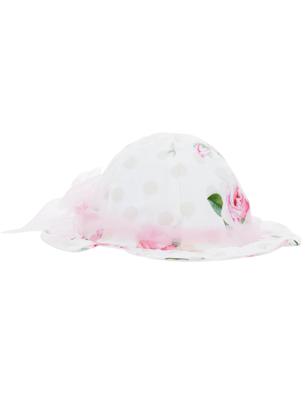 MONNALISA cotton bonnet with floral print