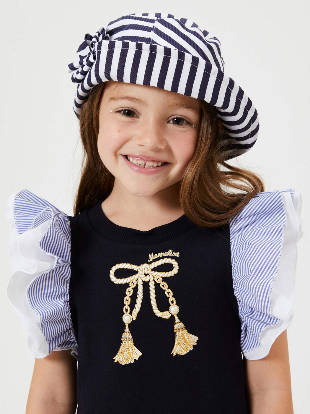 MONNALISA Sailor stripe cap for baby girl