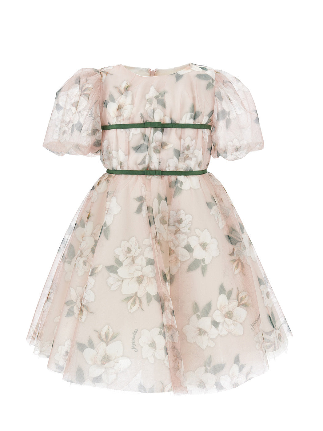 MONNALISA Τούλινο φόρεμα με στάμπα Magnolia