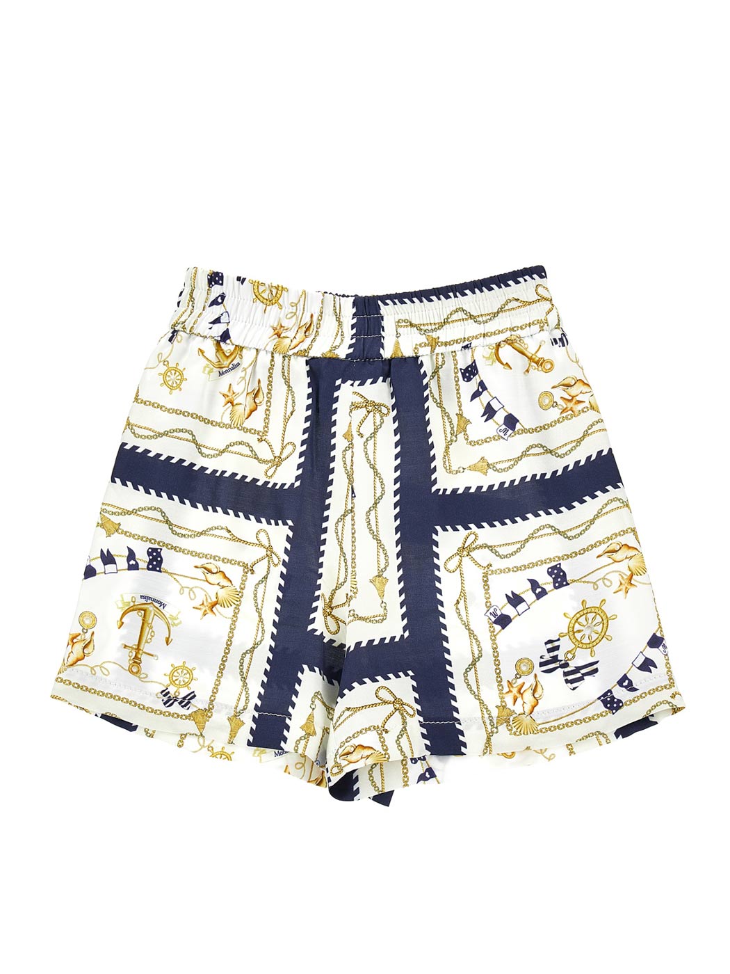 MONNALISA Satin shorts with nautical print