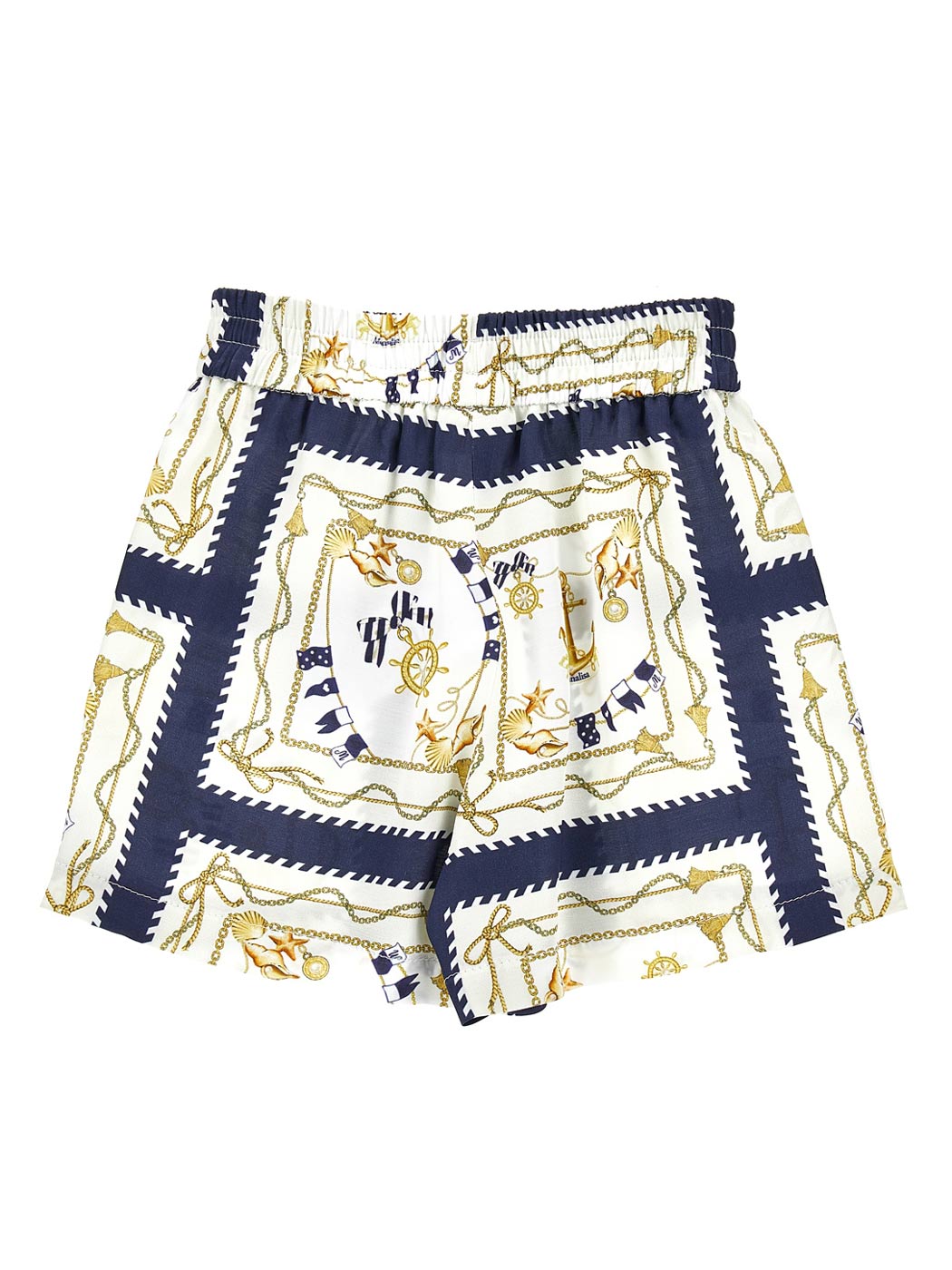 MONNALISA Satin shorts with nautical print