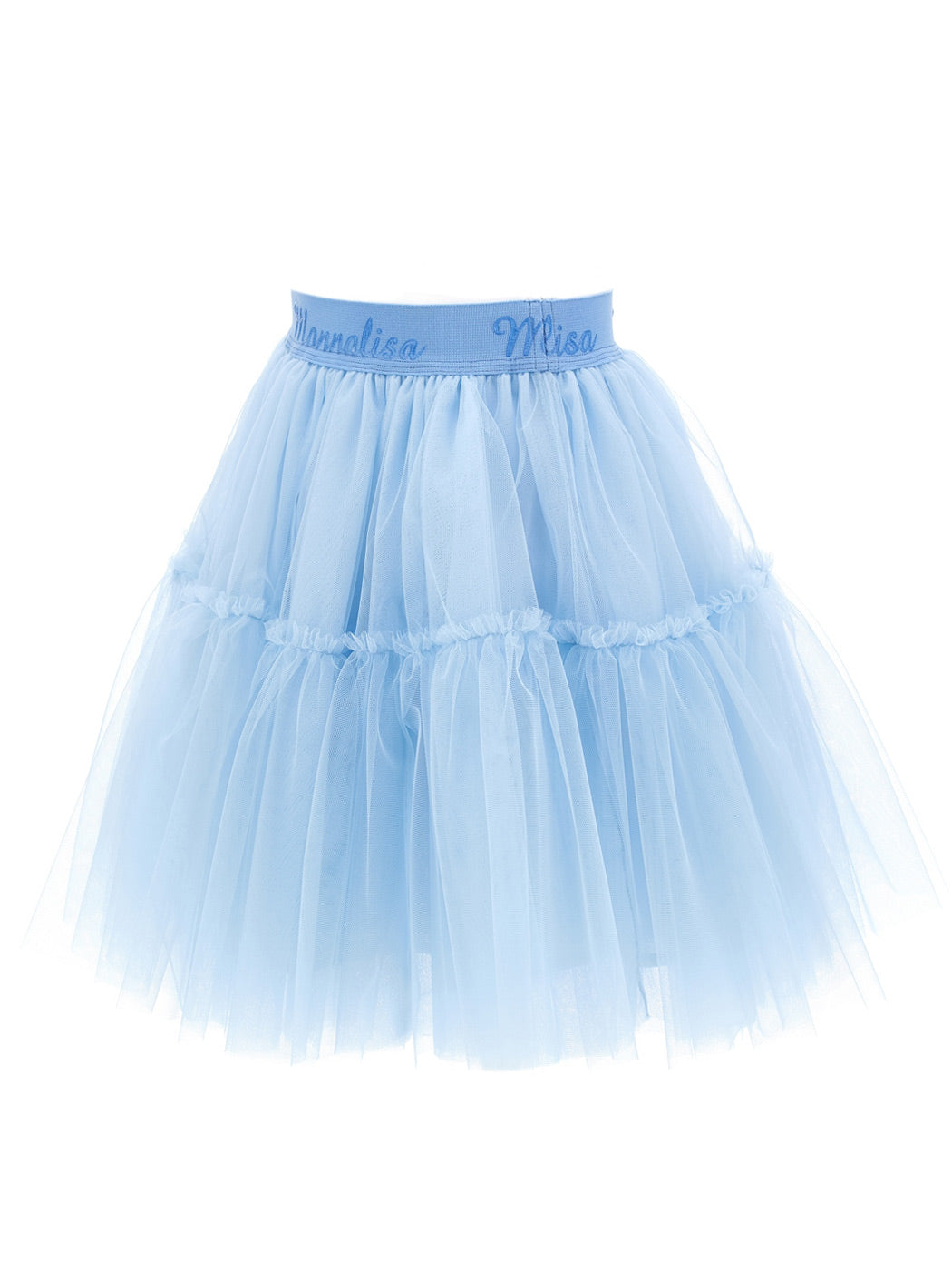MONNALISA Light blue Silk-touch tulle skirt