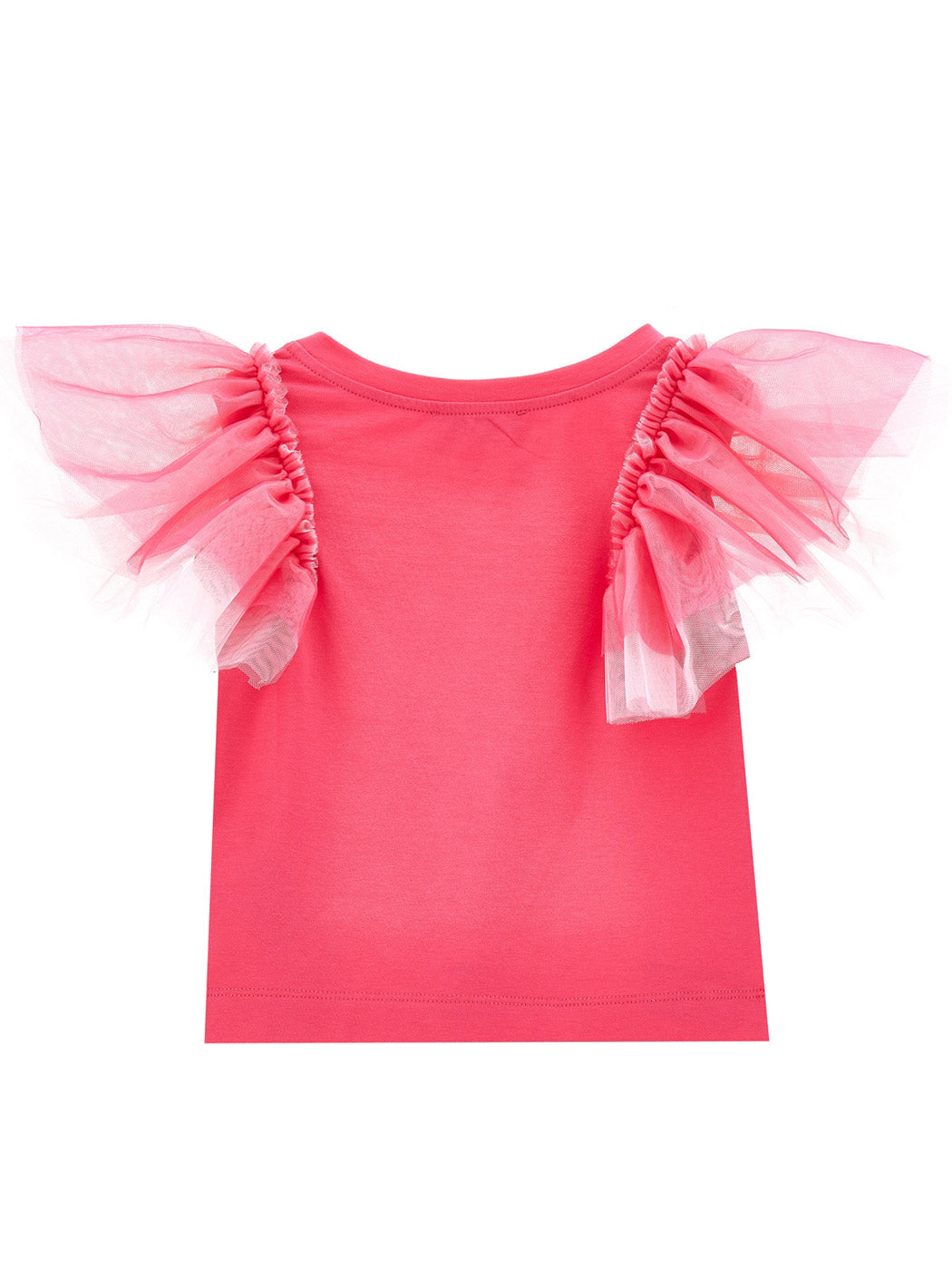 MONNALISA T-shirt with tulle & rhinestone butterfly