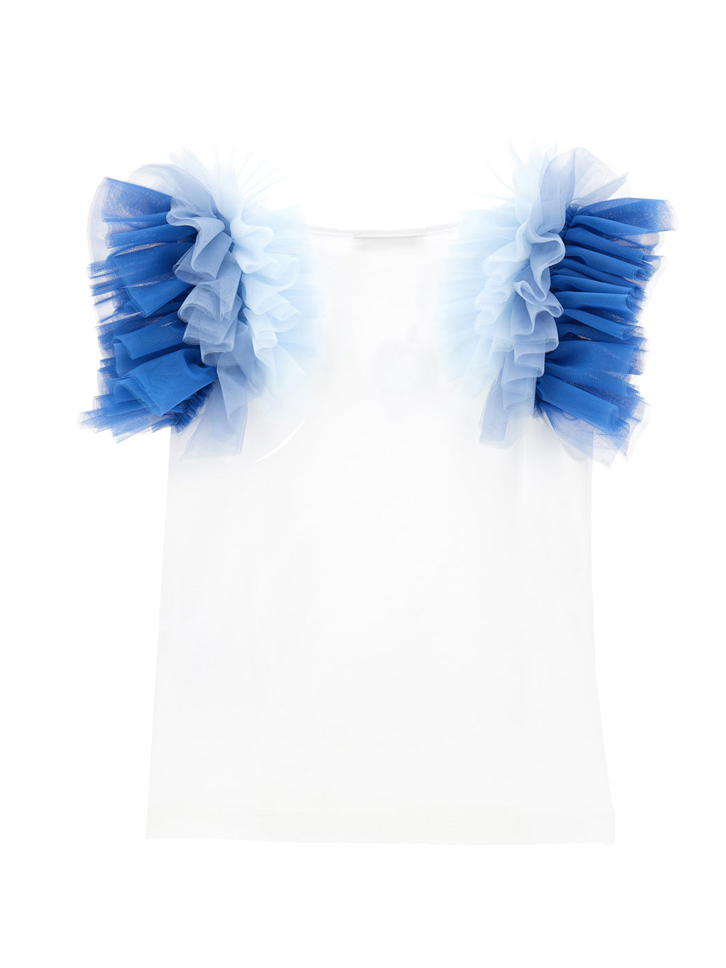 MONNALISA Jersey T-shirt with gathered tulle wing