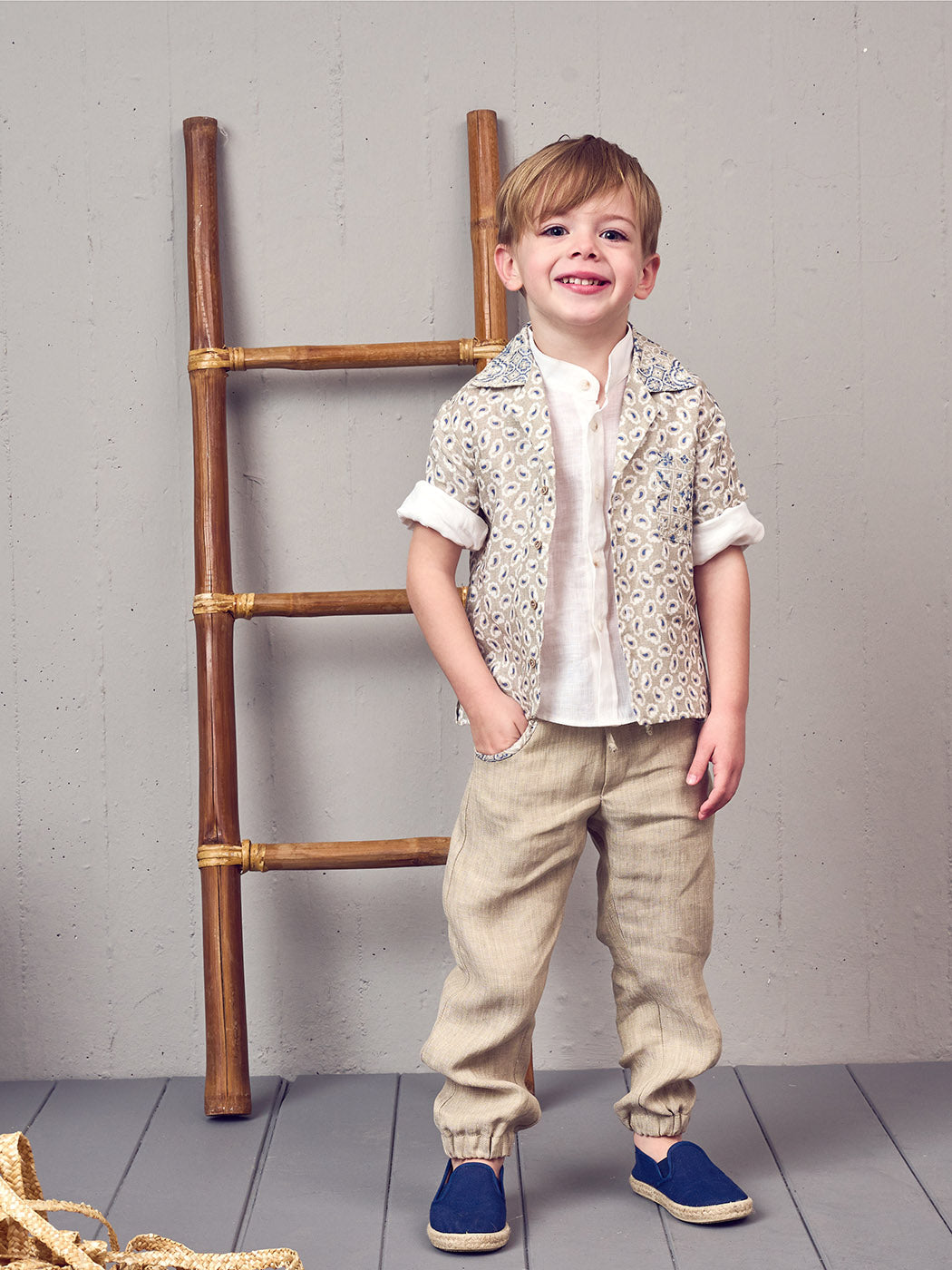 Baptism Linen outfit in bohemian style - CEYMAN